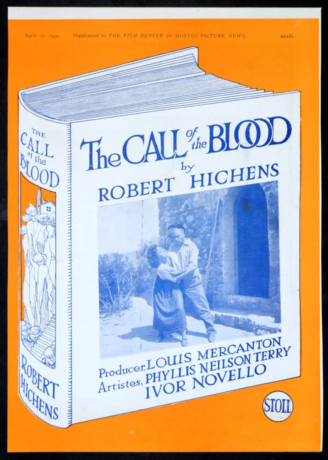 CALL OF THE BLOOD 1920 Ivor Novello, Phyllis Neilson-Terry 2 TRADE ADVERTS, изображение 2