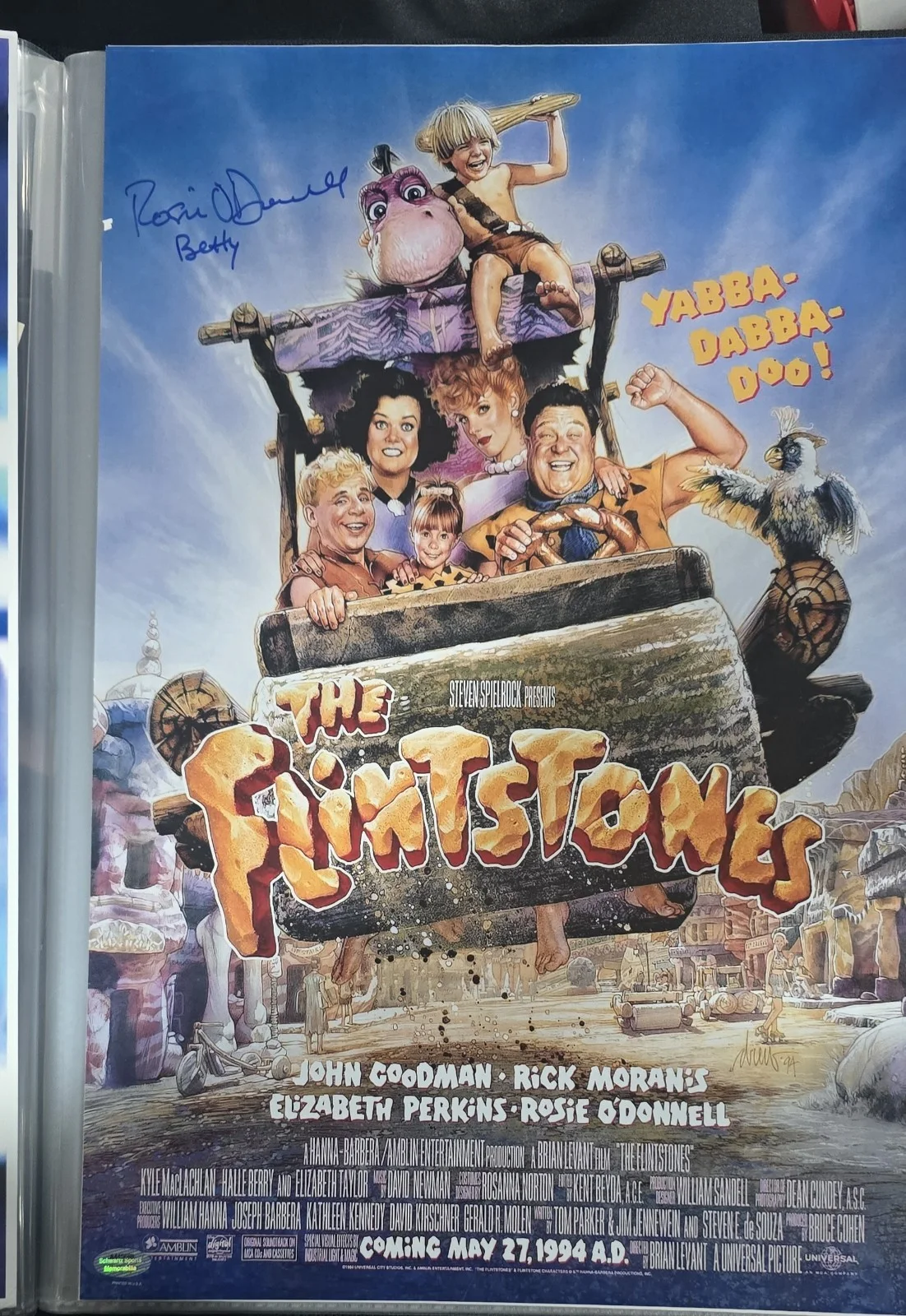 Rosie O'Donnell — Signed Rosie O'Donnell 11x17 The Flintstones POSTER Schwarz COA