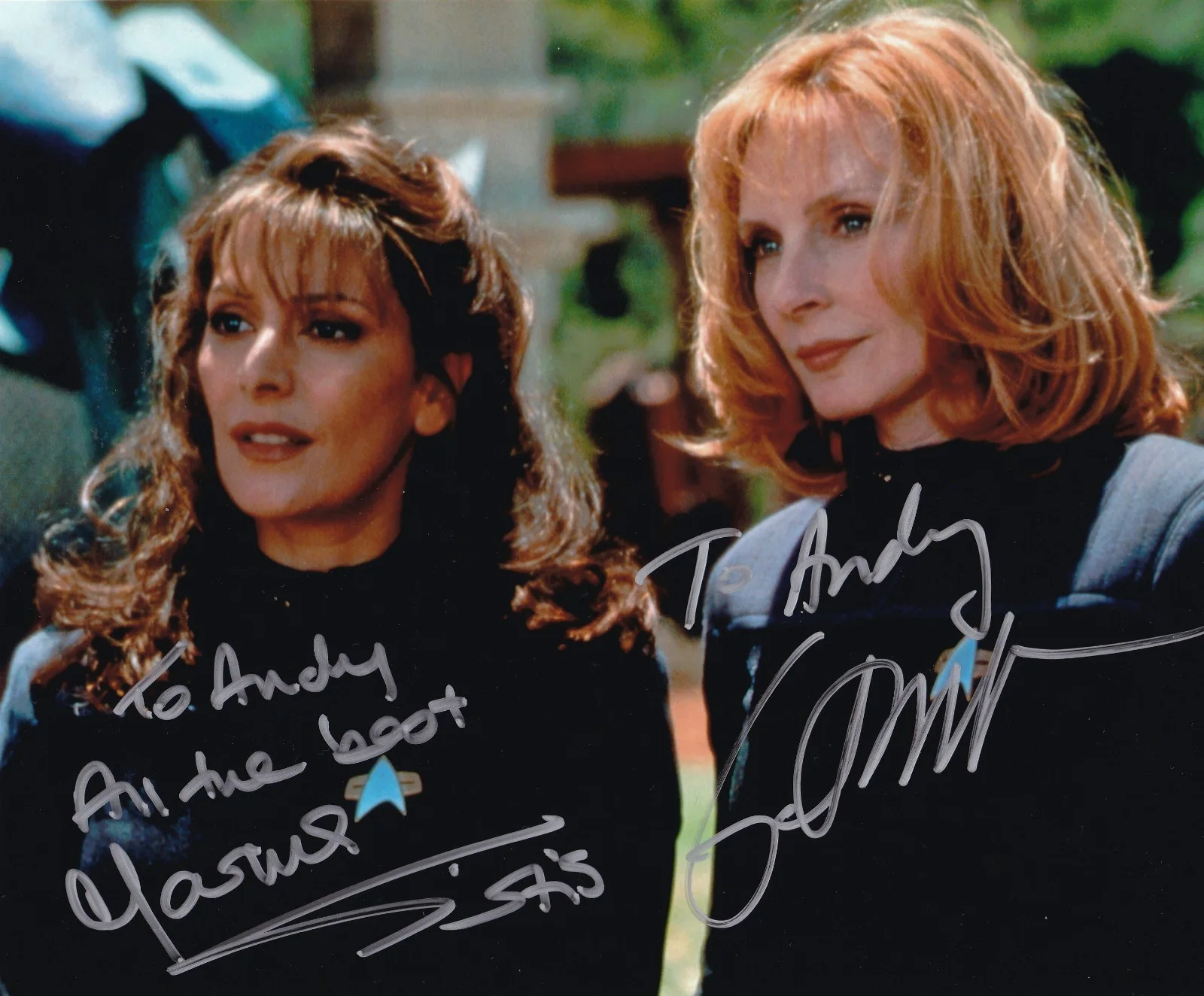 Marina Sirtis & Gates Mcfadden — Marina Sirtis & Gates Mcfadden Star Trek The Next Generation signed 8 x 10 photo