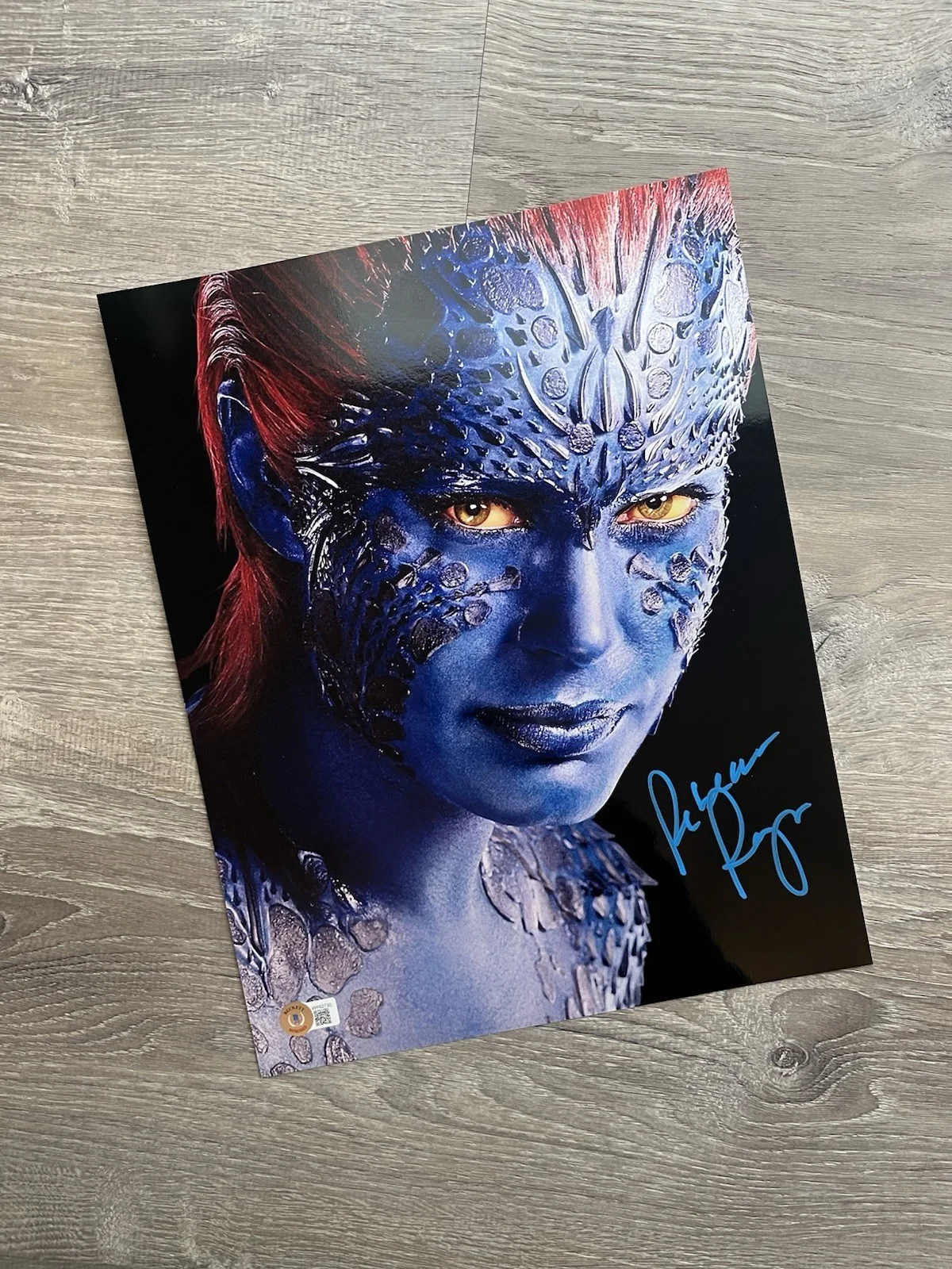 Rebecca Romijn — Rebecca Romijn Signed Mystique Metallic 11x14 Photo Beckett COA X-Men Marvel, изображение 3
