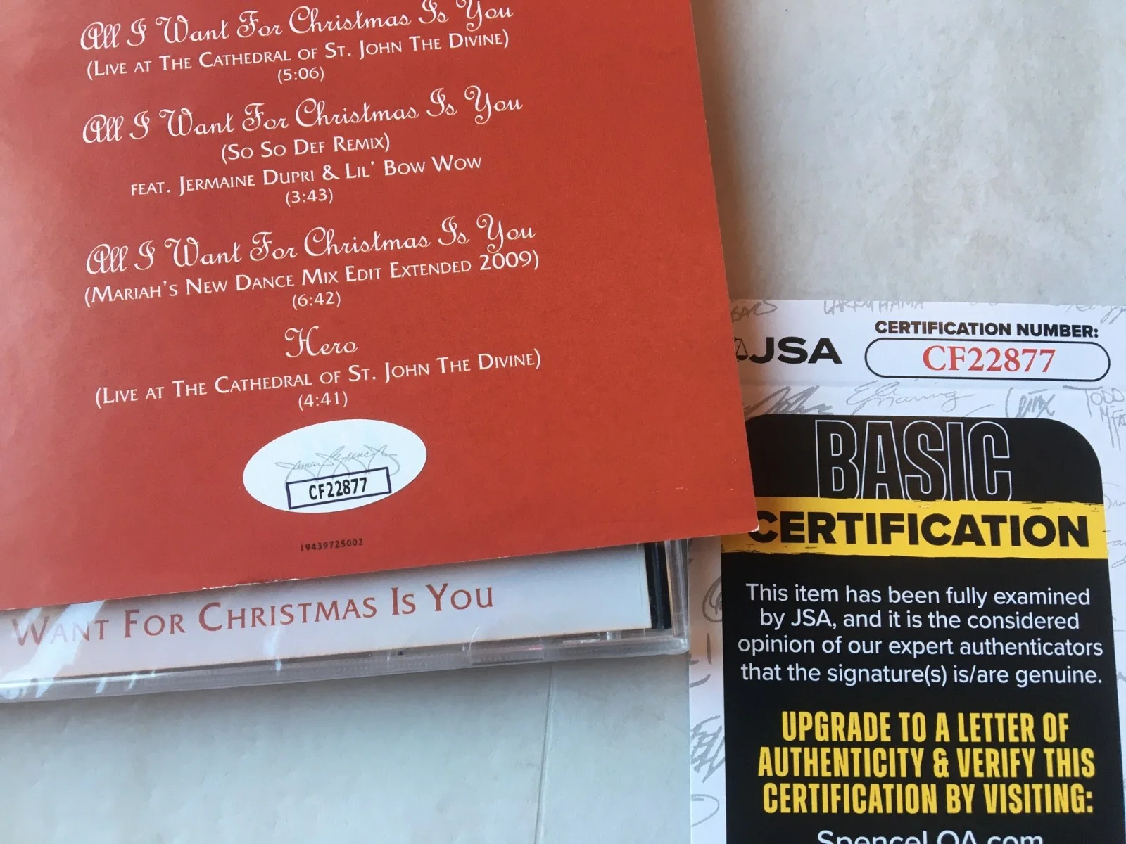 Matiah Carey All I Want For Christmas Is You Signed CD JSA COA AUTOGRAPH, image 2