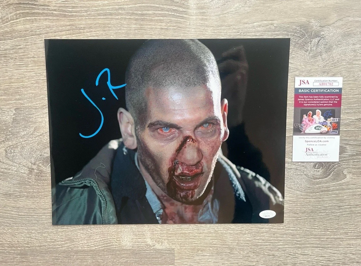 Jon Bernthal — Jon Bernthal Signed Walking Dead Metallic 11x14 Photo JSA COA Shane Punisher