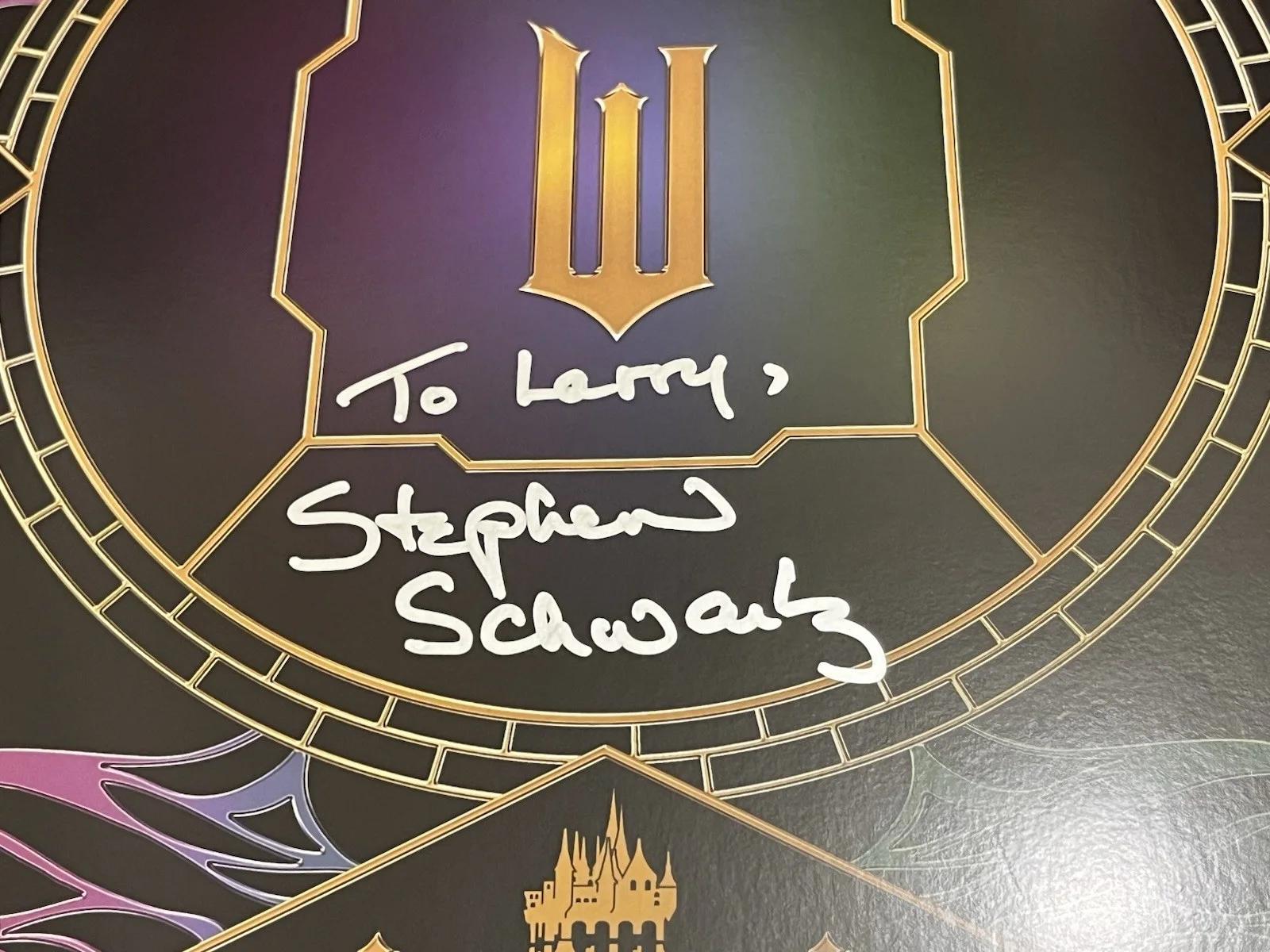 STEPHEN SCHWARTZ — STEPHEN SCHWARTZ SIGNED WICKED PIC DISC VINYL AUTO TOTE TO LARRY EXACT PROOF G, изображение 5