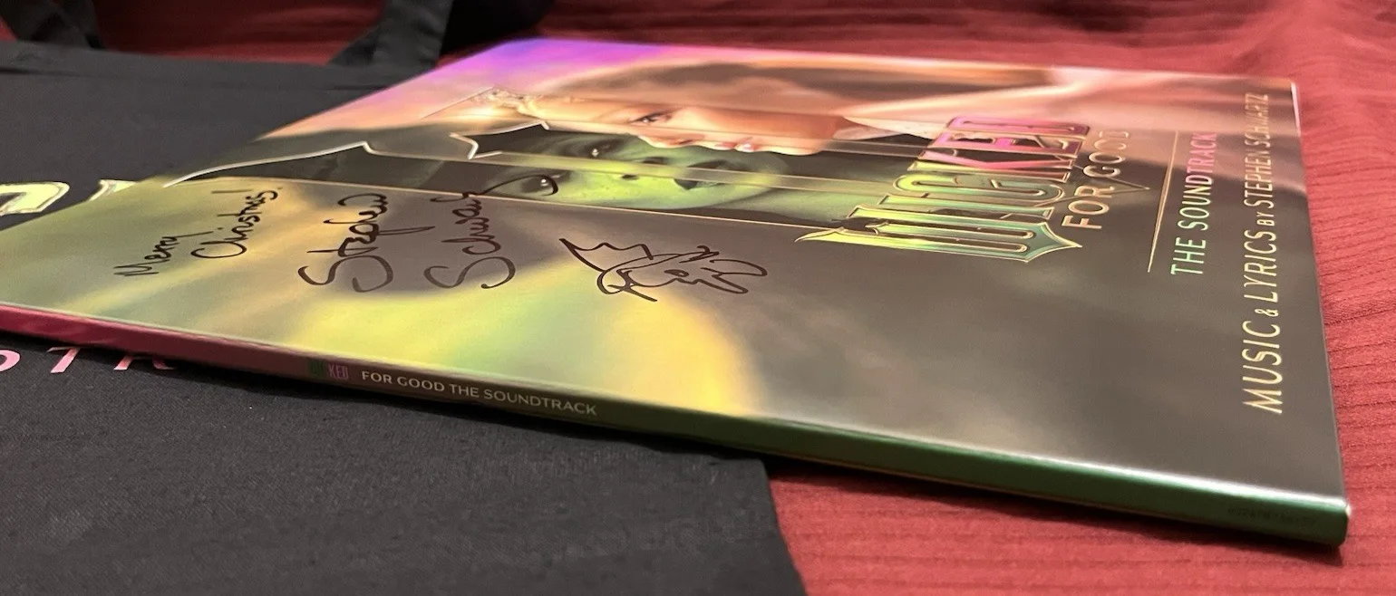 STEPHEN SCHWARTZ — STEPHEN SCHWARTZ SIGNED WICKED FOR GOOD DOUBLE RECORD AUTO TOTE BAG SKETCH C, image 4