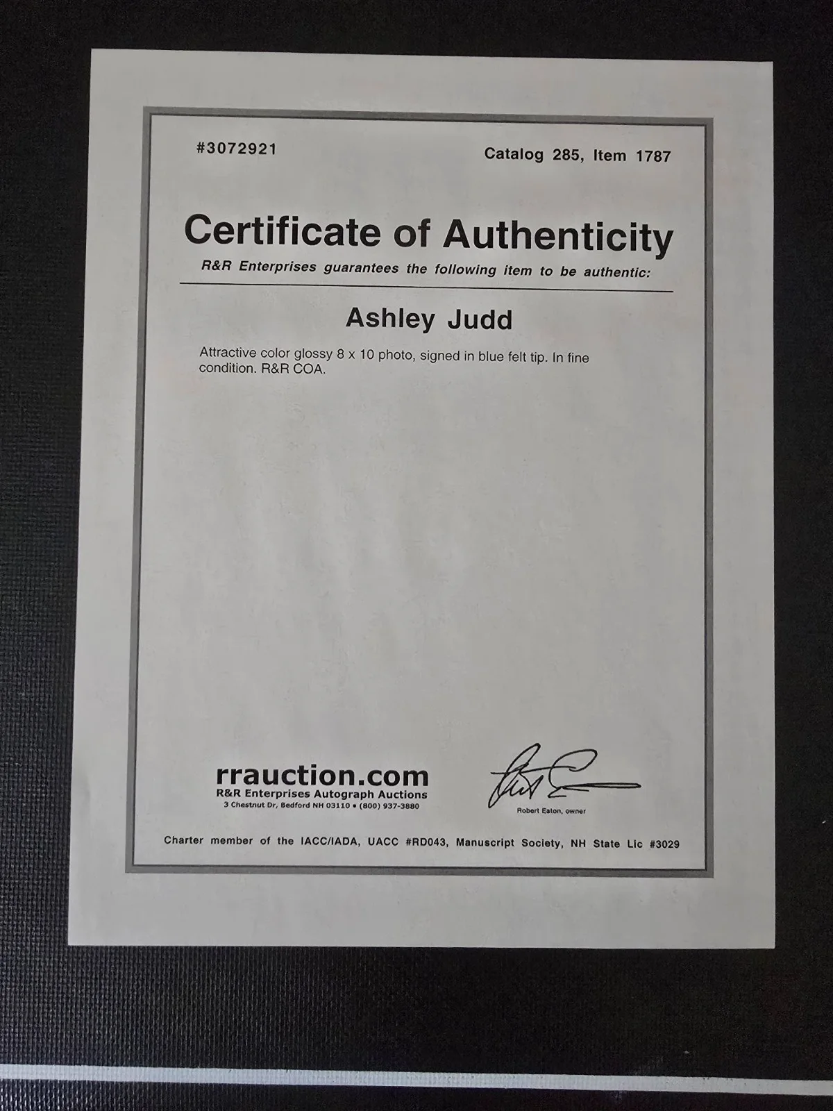 Ashley Judd — Ashley Judd Autographed COA 8x10 Color Photo, image 3