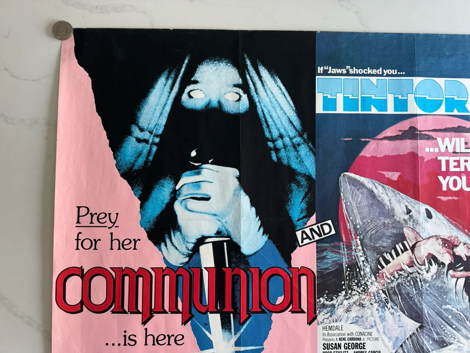 Communion / Tintorera Original Quad Movie Poster Susan George Alfred Sole, изображение 2