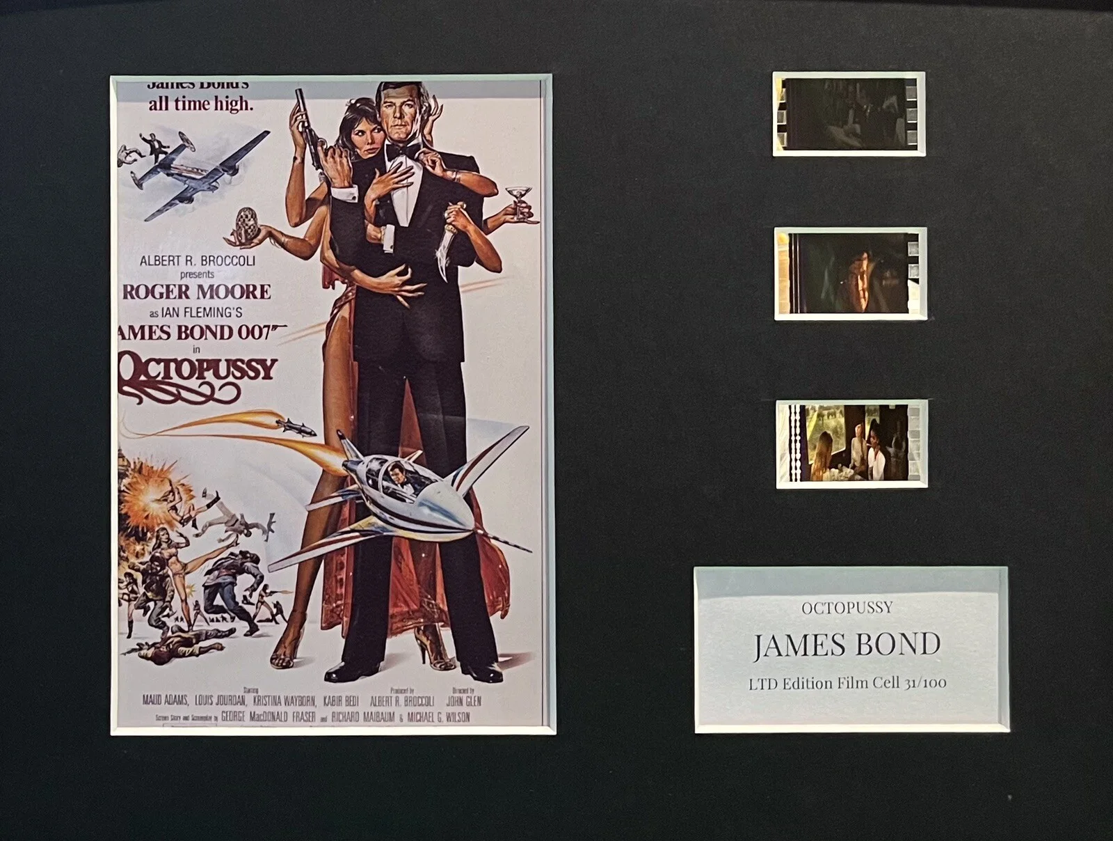 007 JAMES BOND. OCTOPUSSY 35mm Film Cell Mounted Display, image 2