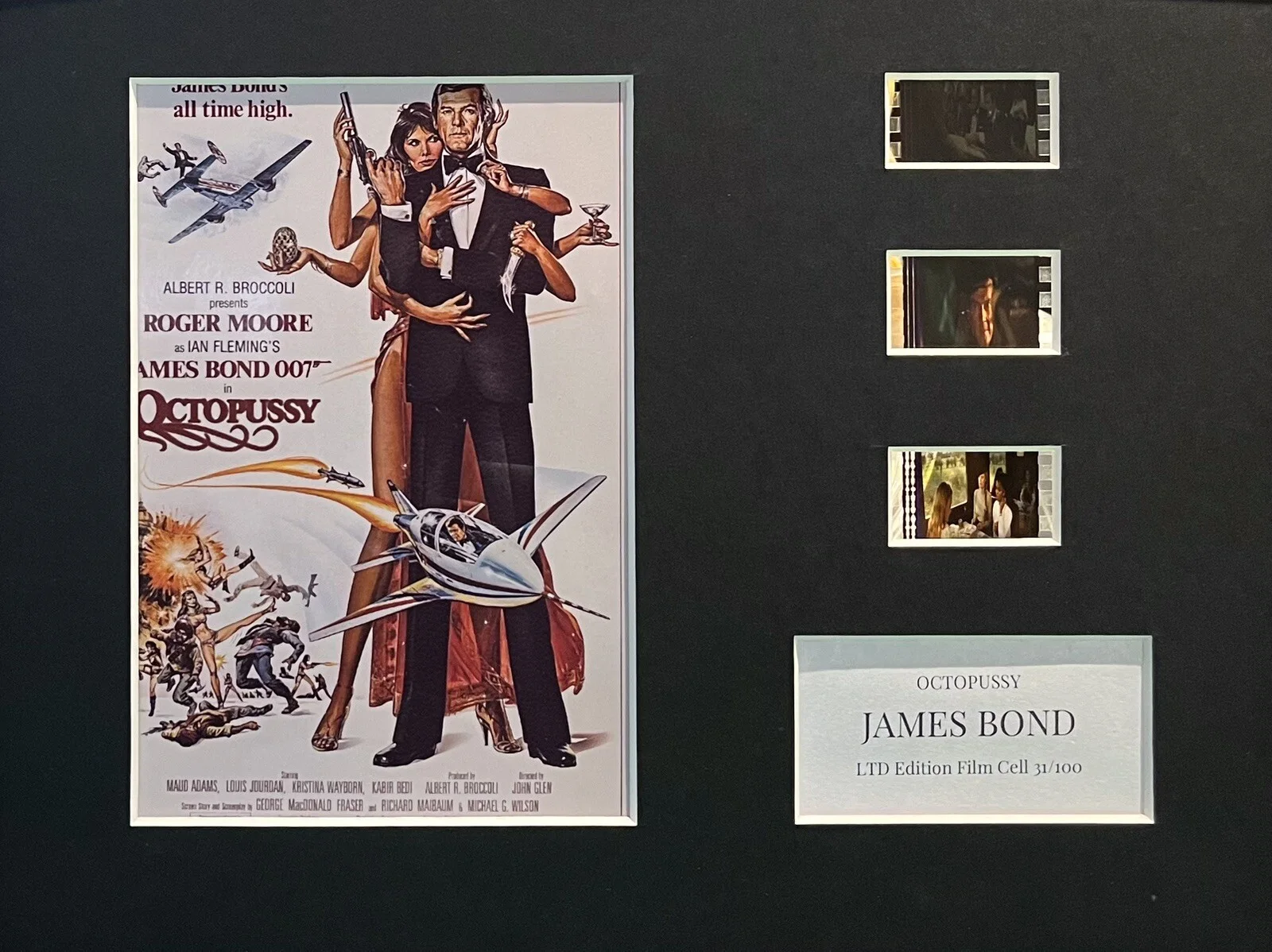007 JAMES BOND. OCTOPUSSY 35mm Film Cell Mounted Display, image 3