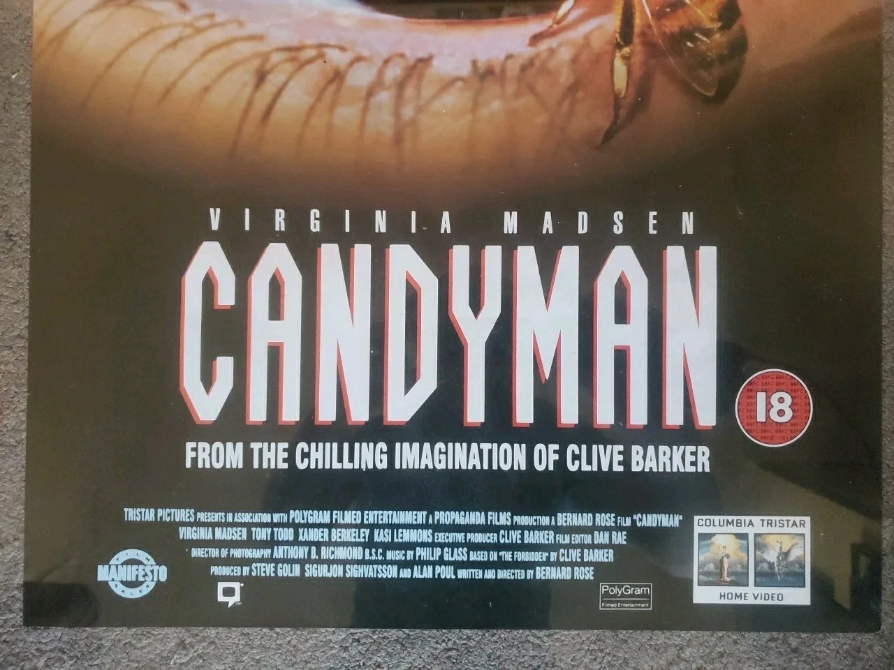 Original 1992 CANDYMAN UK Video Store Film Poster A2 Very GoodRolled Condition, image 2