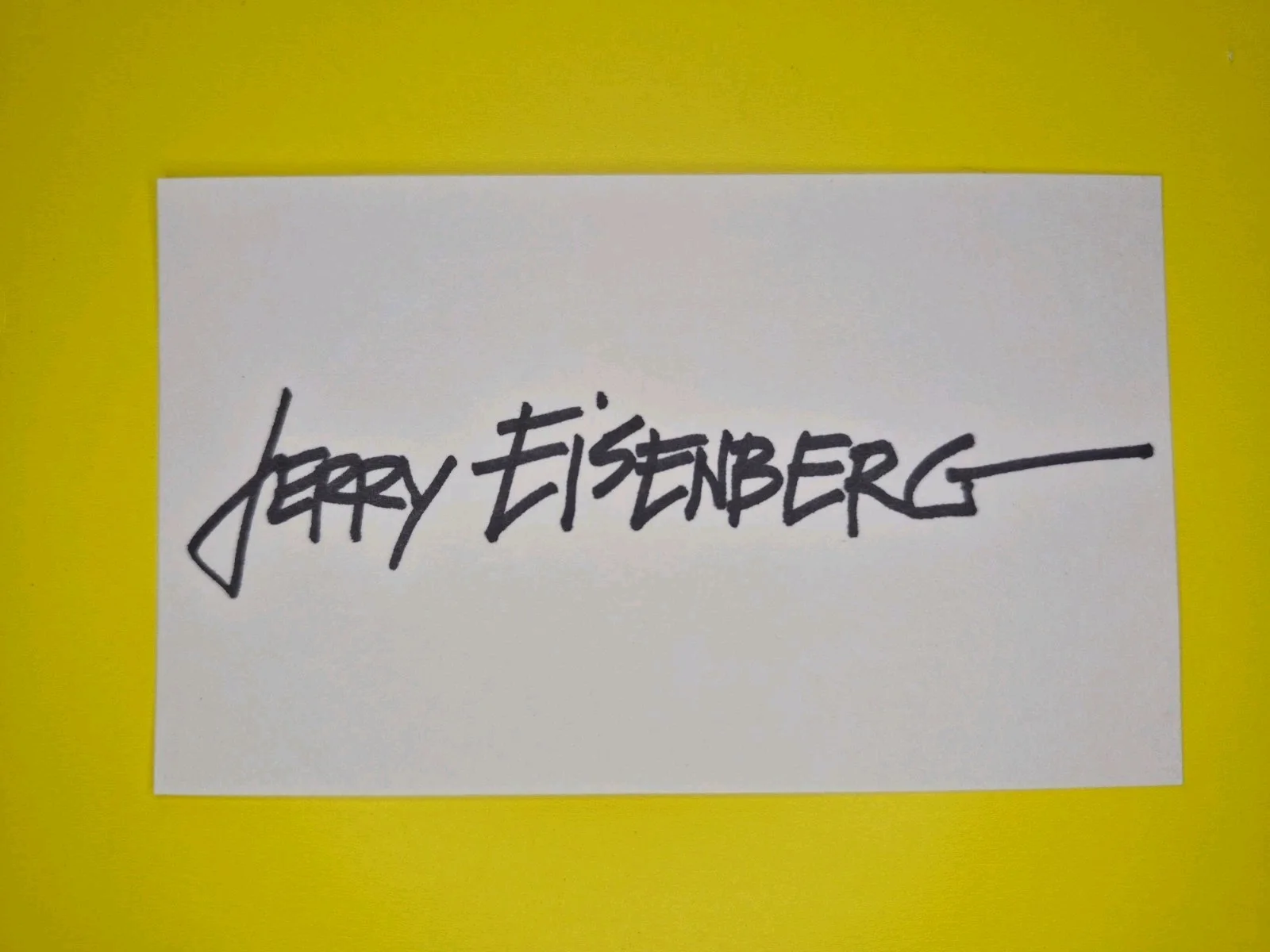 Jerry Eisenberg — Jerry Eisenberg, Hand signed, Autographed, 3x5 Inch. No Inscription