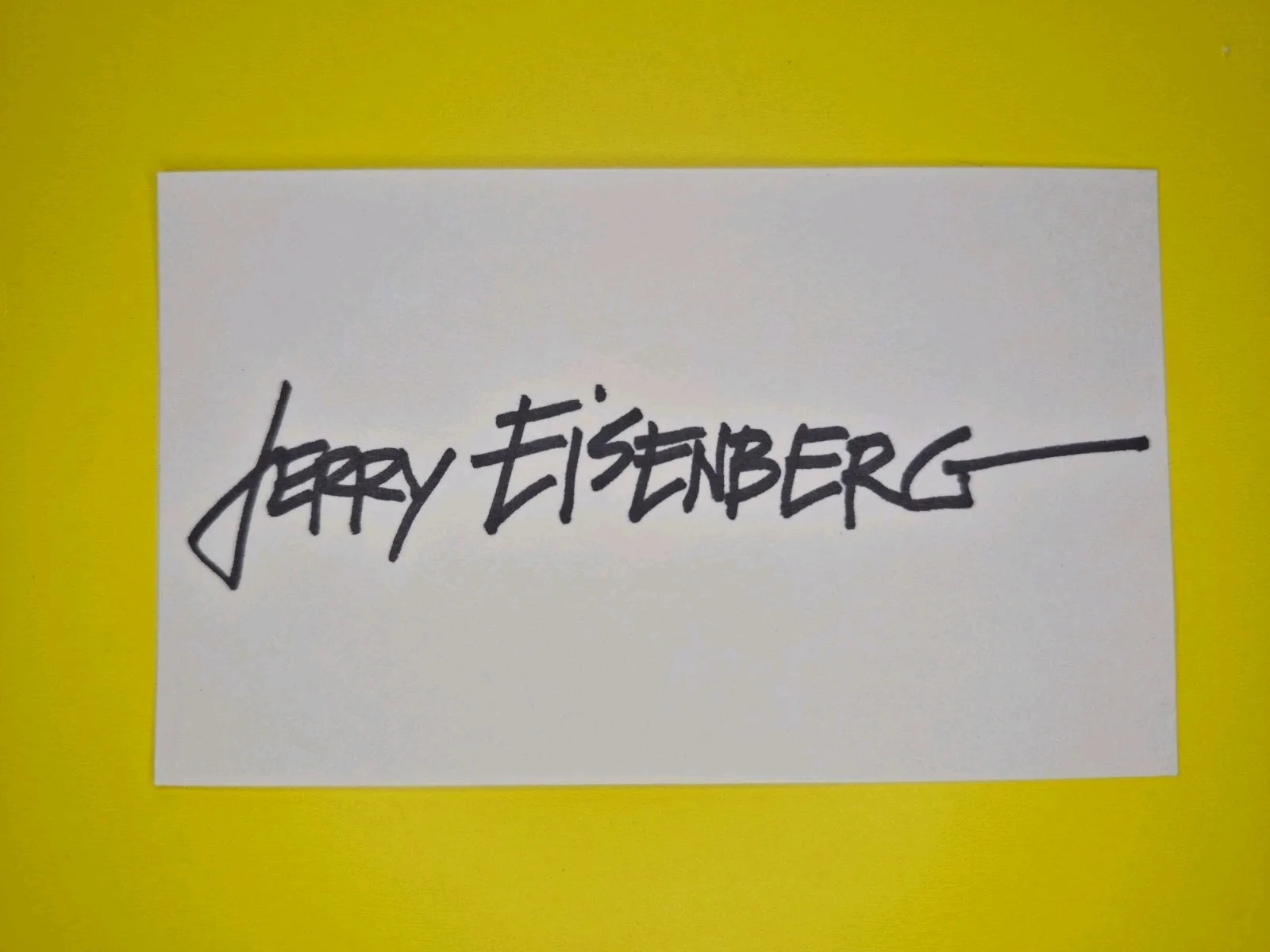 Jerry Eisenberg — Jerry Eisenberg, Hand signed, Autographed, 3x5 Inch. No Inscription, изображение 2