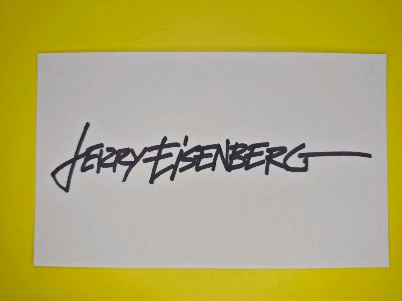 Jerry Eisenberg — Jerry Eisenberg, Hand signed, Autographed, 3x5 Inch. No Inscription, изображение 2