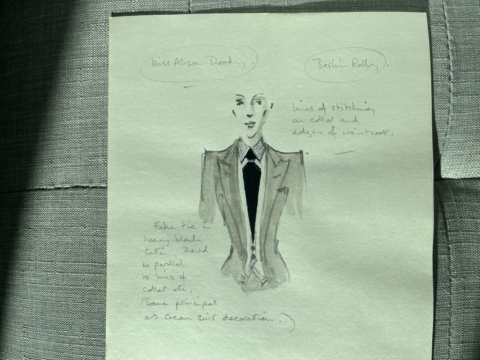 Anthony Powell Hand-drawn Indiana Jones Last Crusade Dr Elsa Schneider costume, image 2