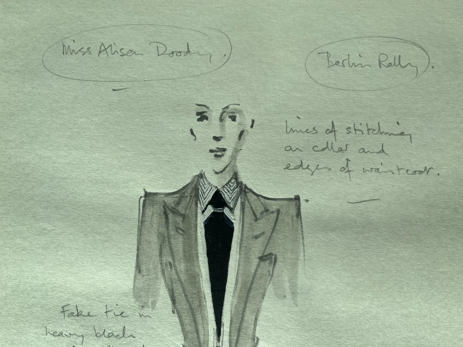 Anthony Powell Hand-drawn Indiana Jones Last Crusade Dr Elsa Schneider costume, image 3
