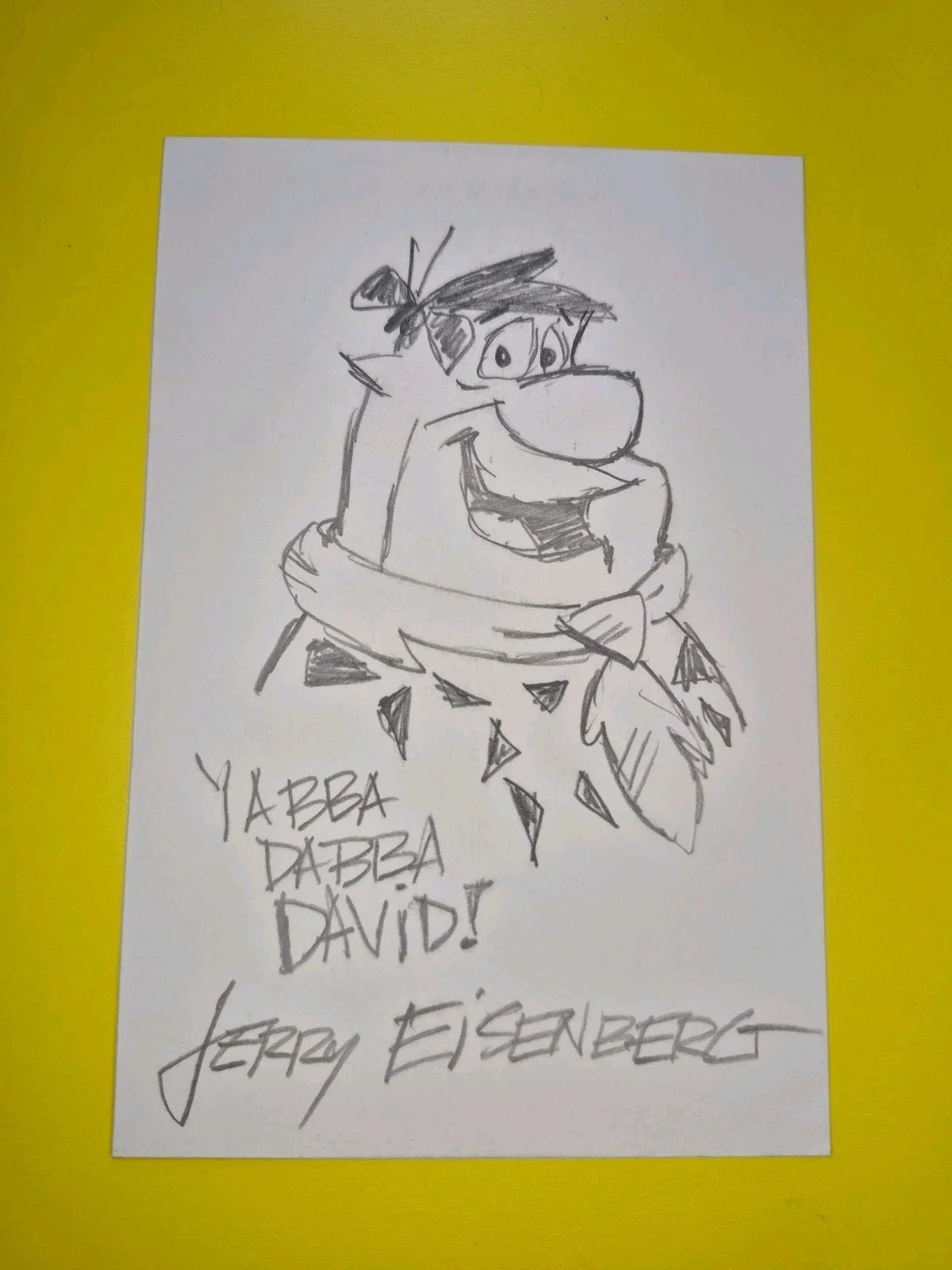 Jerry Eisenberg — Jerry Eisenberg, Hand Drawn Sketch, Signed, Autographed, 4x6 Inch. Fred, изображение 2