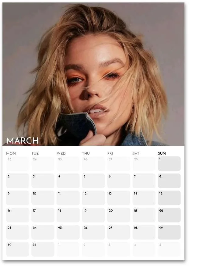 Milly Alcock 2026 A3 Wall Calendar | Premium | Custom Start Month, изображение 2