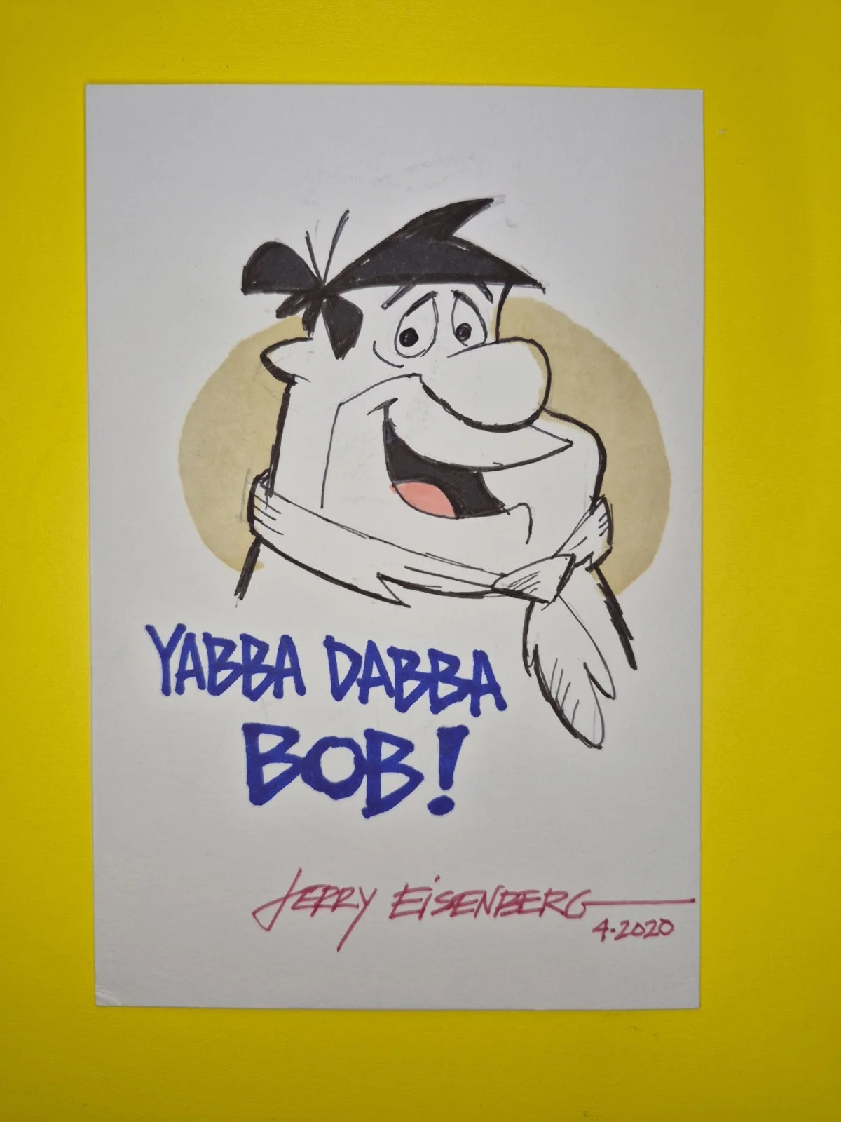 Jerry Eisenberg — Jerry Eisenberg, Hand Drawn Sketch, Signed, Autographed, 4x6 Inch. Fred, изображение 2