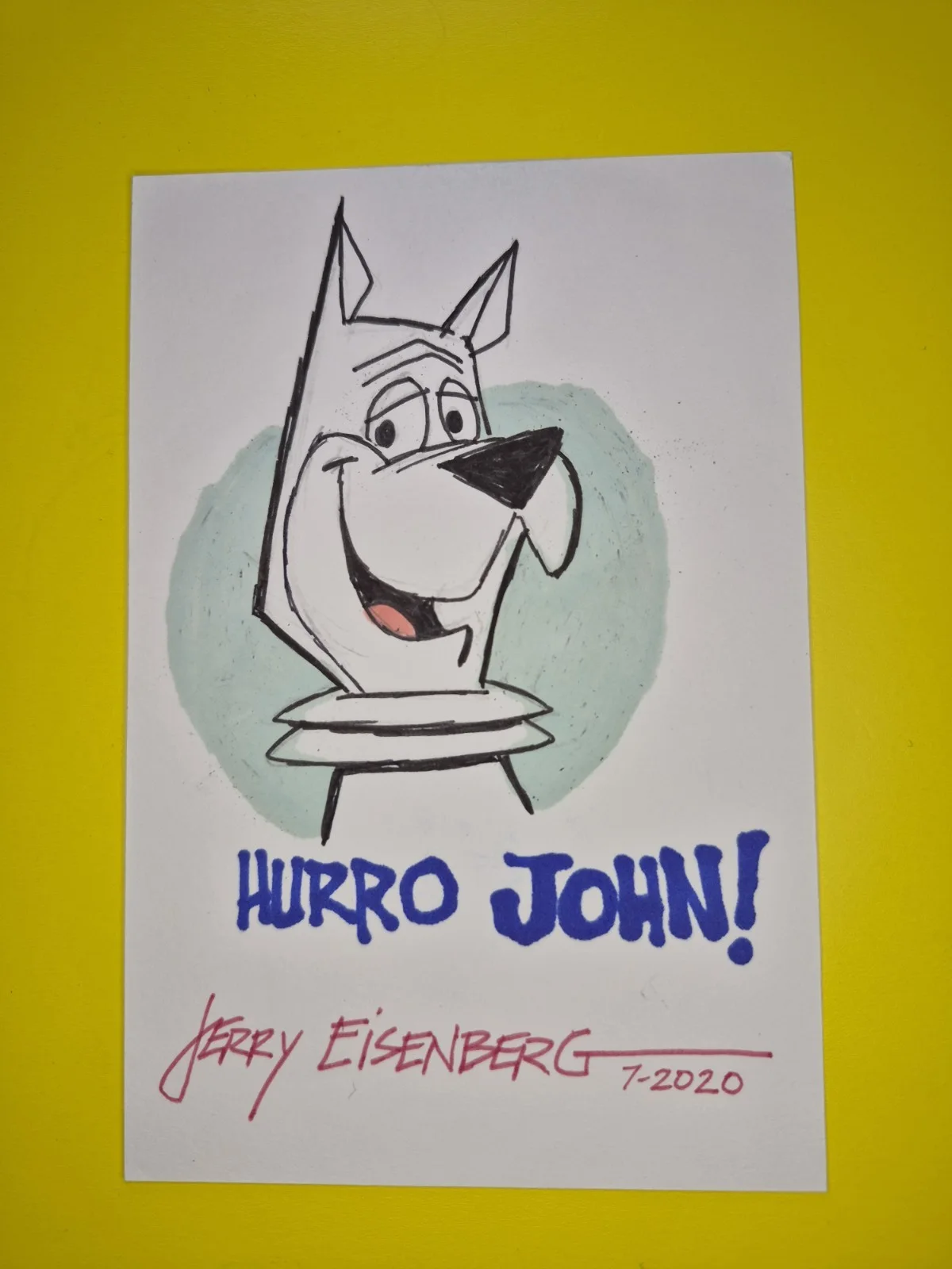 Jerry Eisenberg — Jerry Eisenberg, Hand Drawn Sketch, Signed, Autographed, 4x6 Inch. Astro, изображение 2