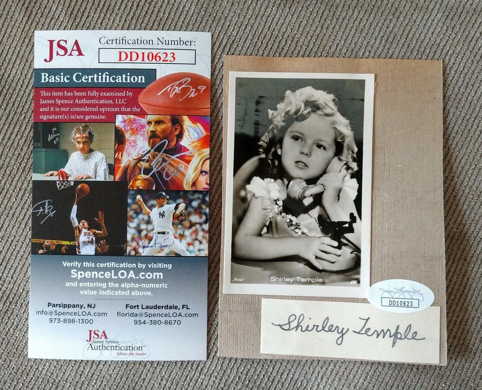 Shirley Temple — JSA CERTIFIED RARE EARLY/YOUNG SHIRLEY TEMPLE SIGNED CUT SIGNATURE W/PHOTO, изображение 5
