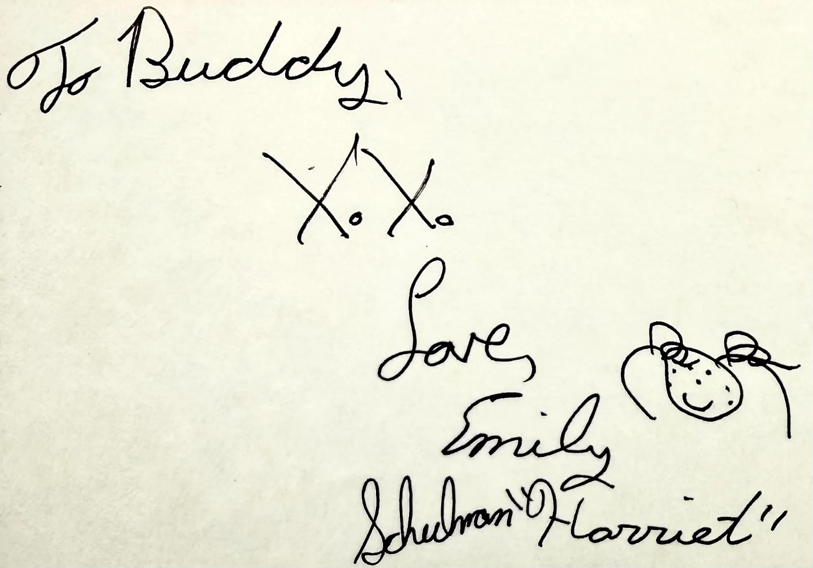 Emily Schulman — EMILY SCHULMAN Signed Autographed 4"x 6" INDEX CARD Small Wonder CHRISTY Age 8, изображение 2