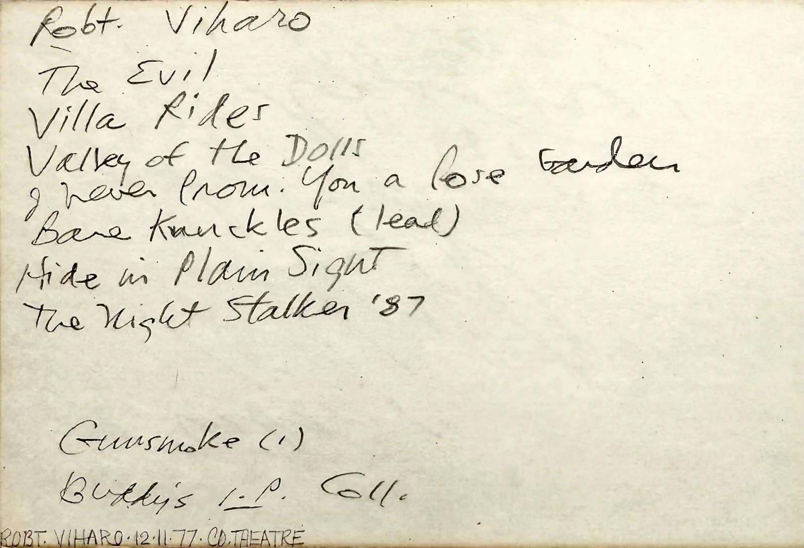 Robert Viharo — ROBERT VIHARO Signed Autograph 4"x 6" INDEX CARD Attitude Dark Shadows THE EVIL, image 3