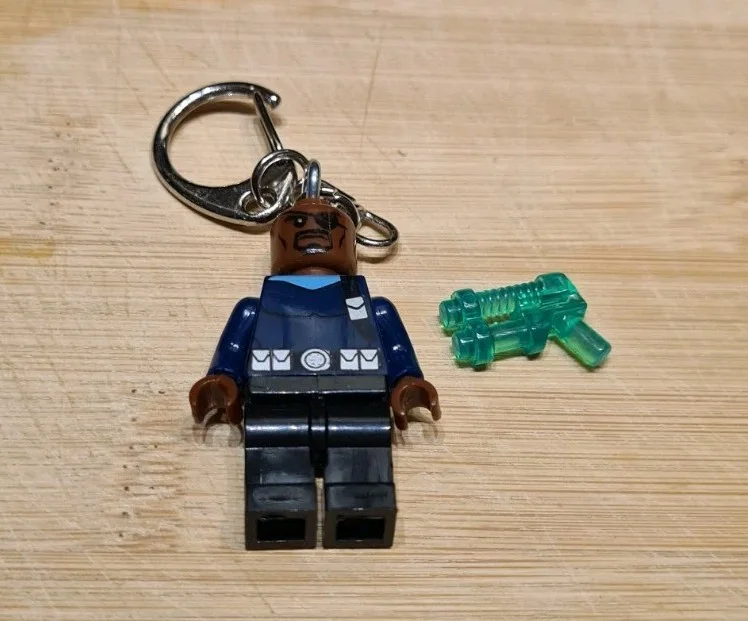CUSTOM LEGO MARVEL COMICS NICK FURY MINIFIGURE KEYCHAIN KEYRING, image 4