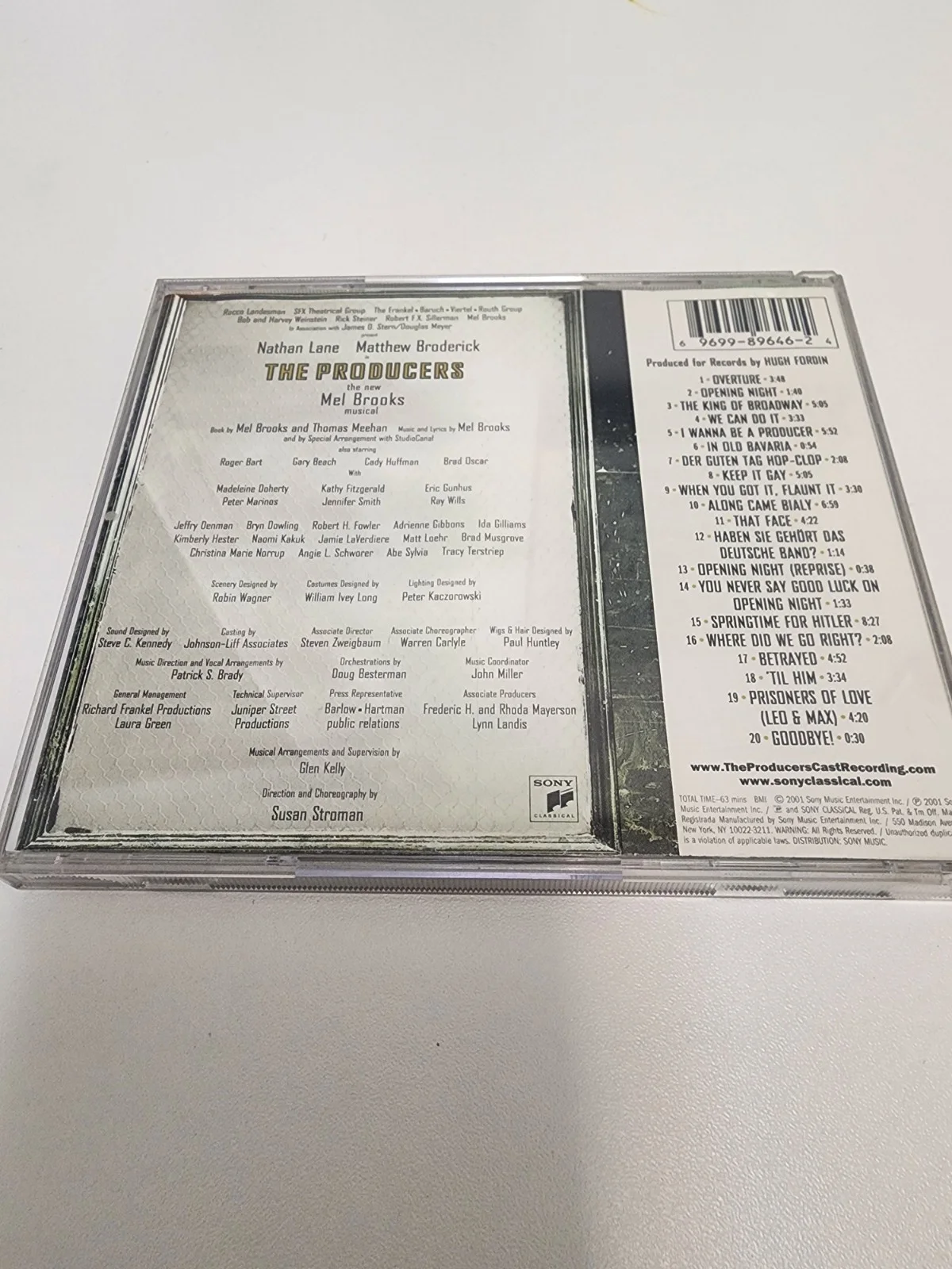 The Producers CD Signed by Nathan Lane, Matthew Broderick & Mel Brooks Broadway, изображение 2