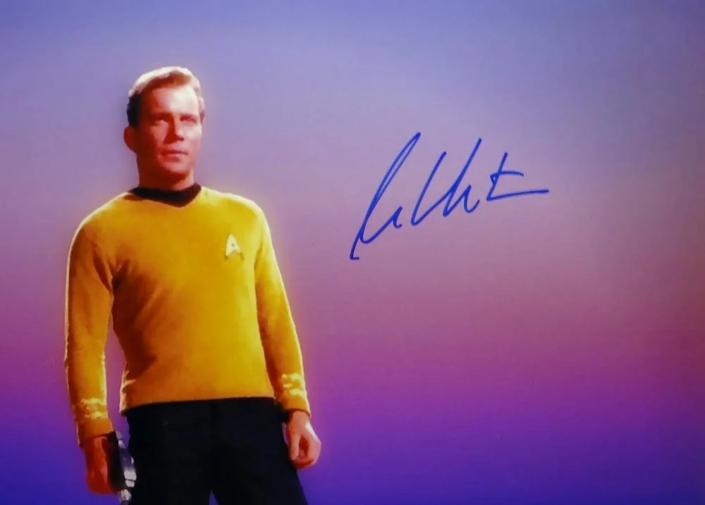 William Shatner Signed Star Trek 16x20 Standing on Rock *Blue/Right JSA W Auth, image 2
