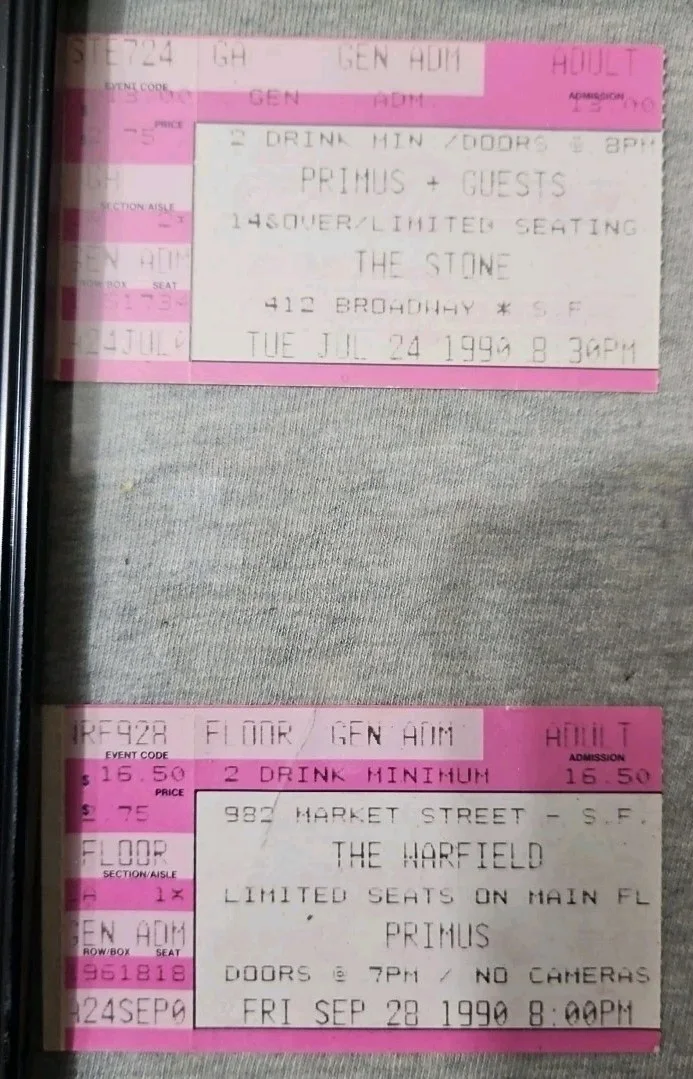 1 OF A KIND PRIMUS 1990 Memorabilia - Autograph, Stubs, BAM mag, & cassette, image 4