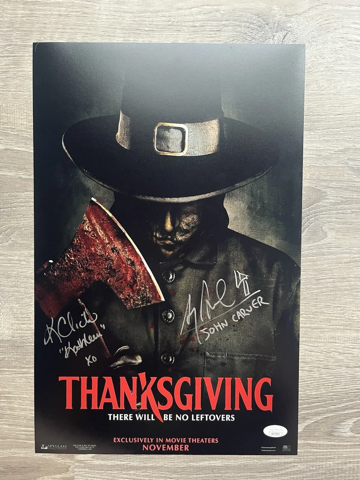 Karen Cliche Alex Armbruster Signed Thanksgiving 11x17 Photo JSA COA John Carver, изображение 2