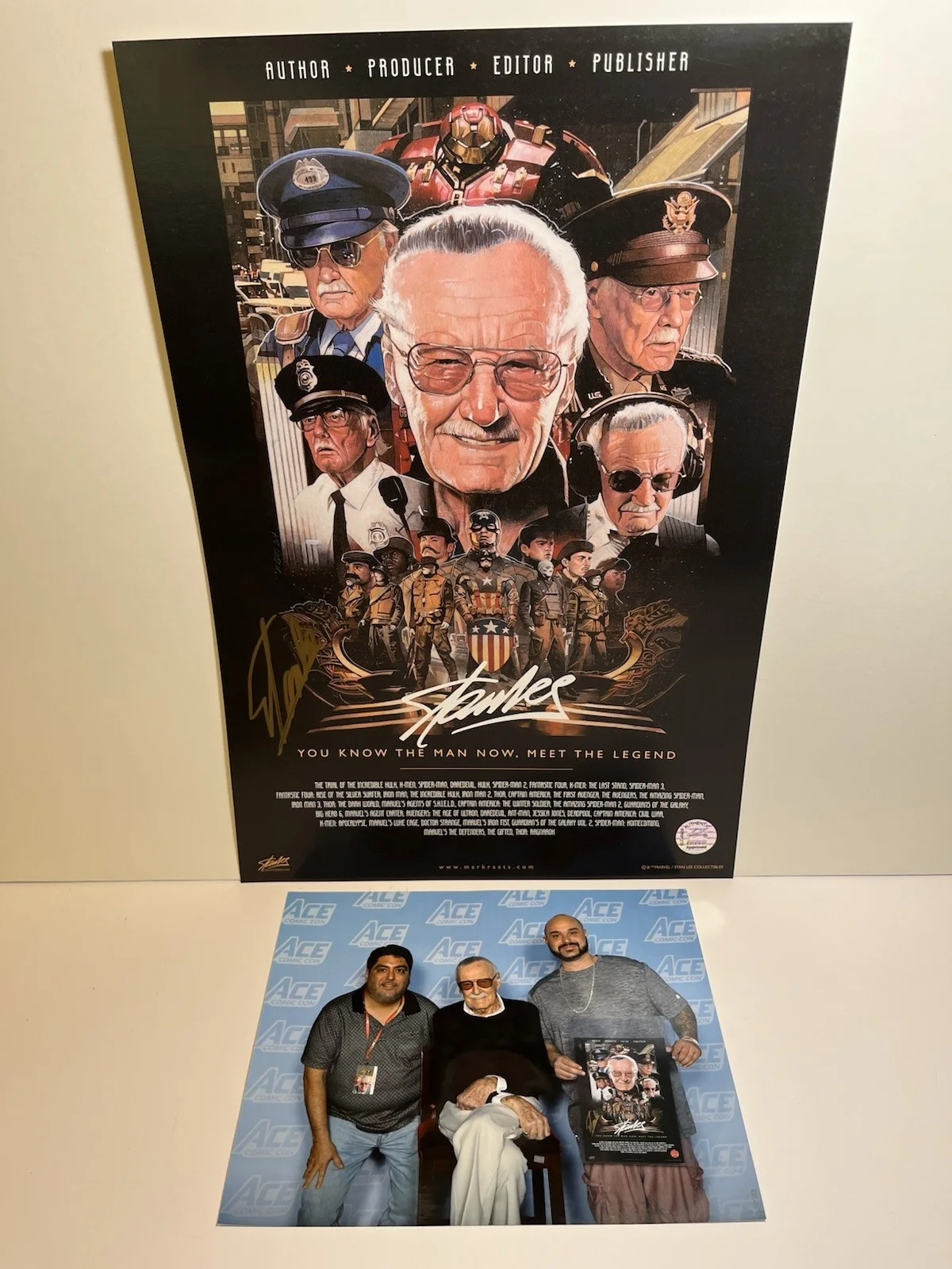 Stan Lee — Stan Lee Rare SIGNED Marvel Movie Cameos Litho Poster w/ SLC COA & Photo *READ*