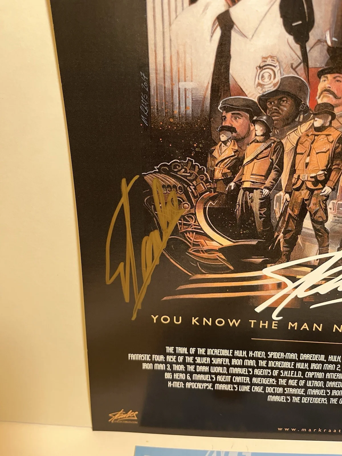 Stan Lee — Stan Lee Rare SIGNED Marvel Movie Cameos Litho Poster w/ SLC COA & Photo *READ*, изображение 3
