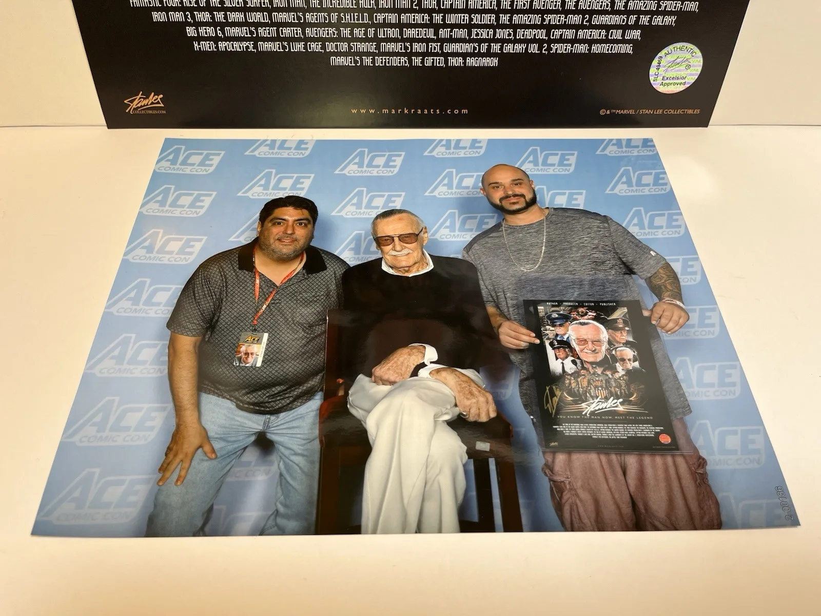 Stan Lee — Stan Lee Rare SIGNED Marvel Movie Cameos Litho Poster w/ SLC COA & Photo *READ*, изображение 5