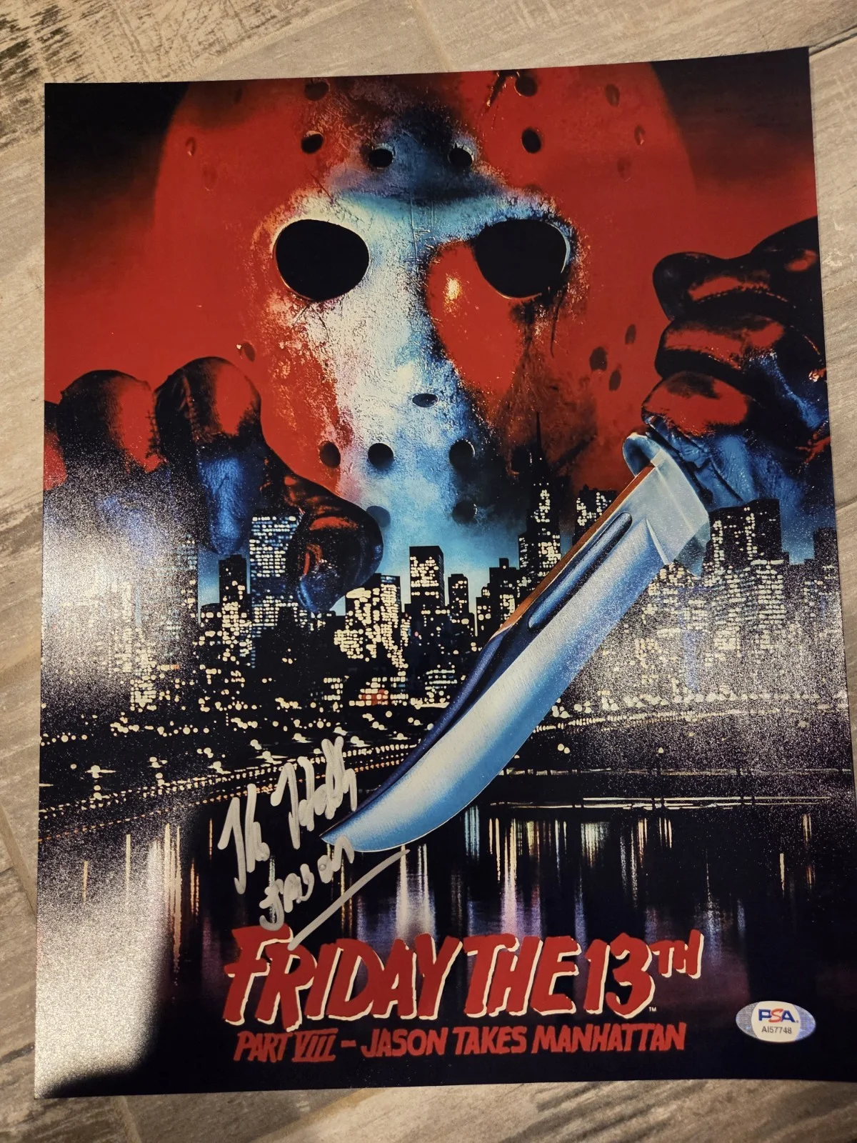 Kane Hodder — KANE HODDER SIGNED REPLICA FRIDAY THE 13TH POSTER AUTOGRAPHED PSA 11x14