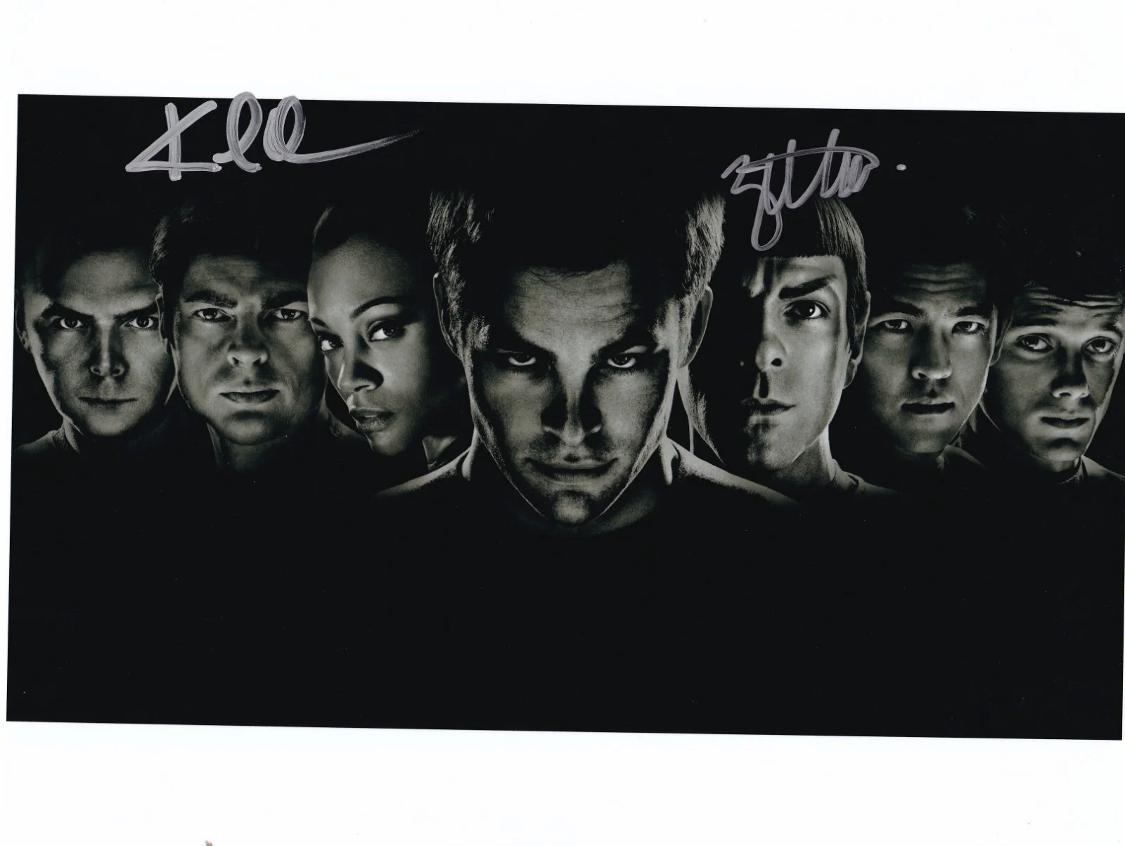 Karl Urban and Zachary Quinto — Star Trek Cast signed 8 x 10 photo Karl Urban and Zachary Quinto