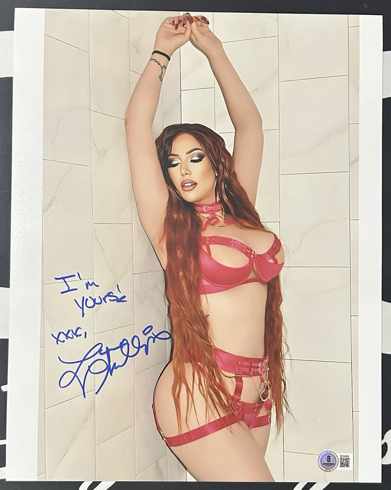 Lauren Phillips — Lauren Phillips Signed 11x14 Photo. Adult Star. Beckett COA. Playboy Model. B01