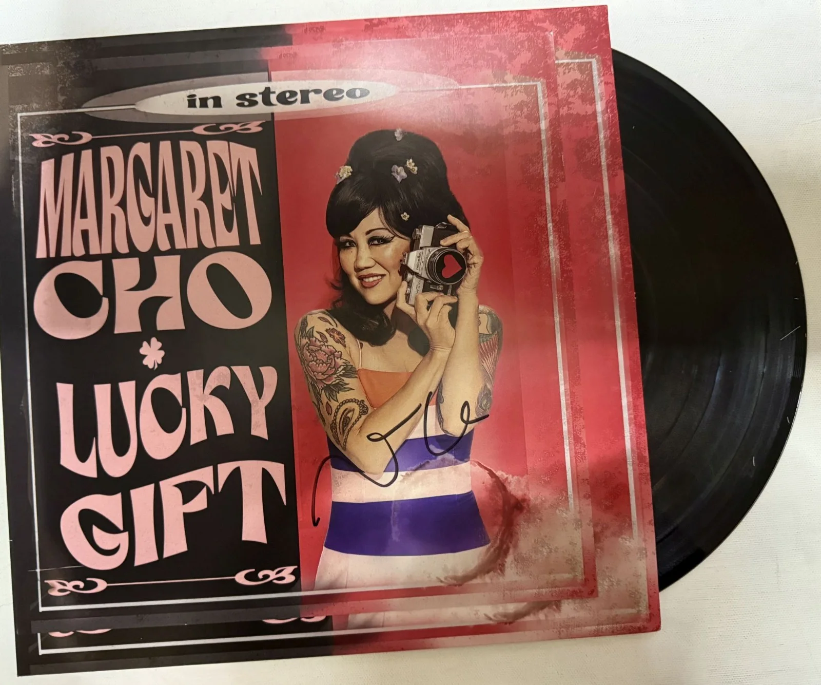 Margaret Cho Signed Autographed "Lucky Gift" Comedy Record Album Insert, image 2