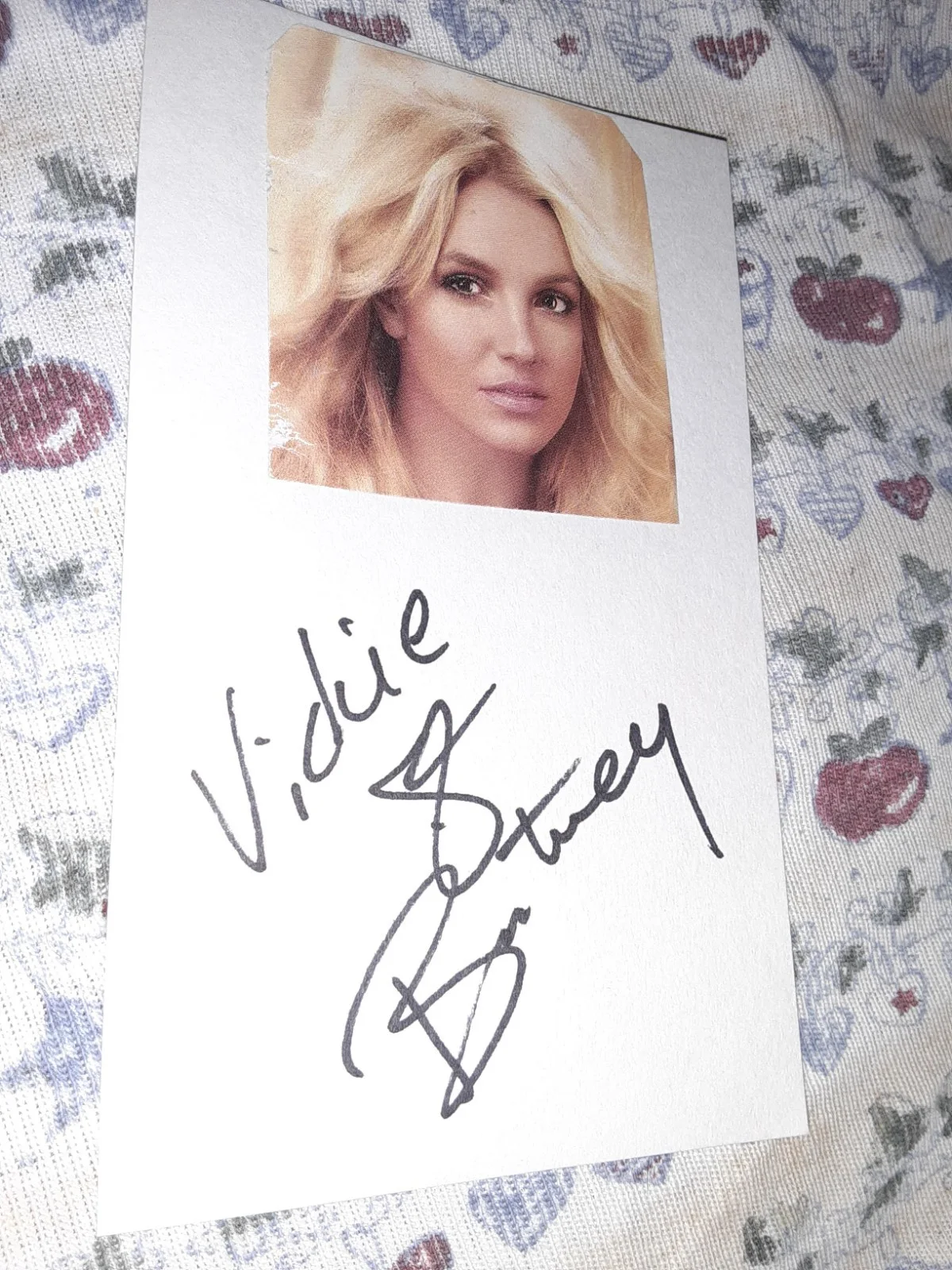 Britney Spears Signed 3x5 card" REAL Authentic Autograph, image 3
