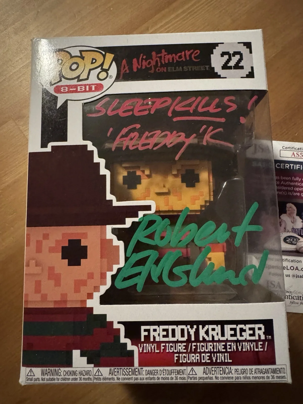 Robert Englund Signed Funko Pop 22 8-bit Freddy Krueger JSA COA, image 2