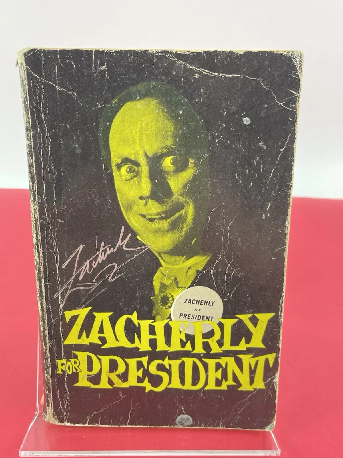 Zacherley — Zacherley for President paperback book 1960 by John Skerchock Signed By Zach
