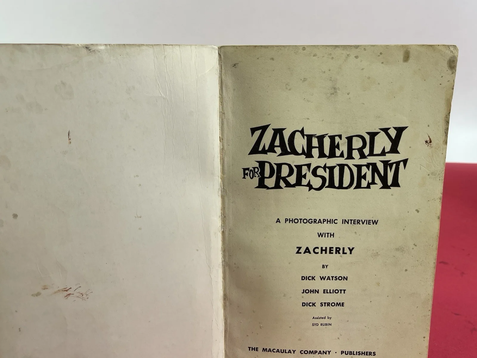 Zacherley — Zacherley for President paperback book 1960 by John Skerchock Signed By Zach, image 3