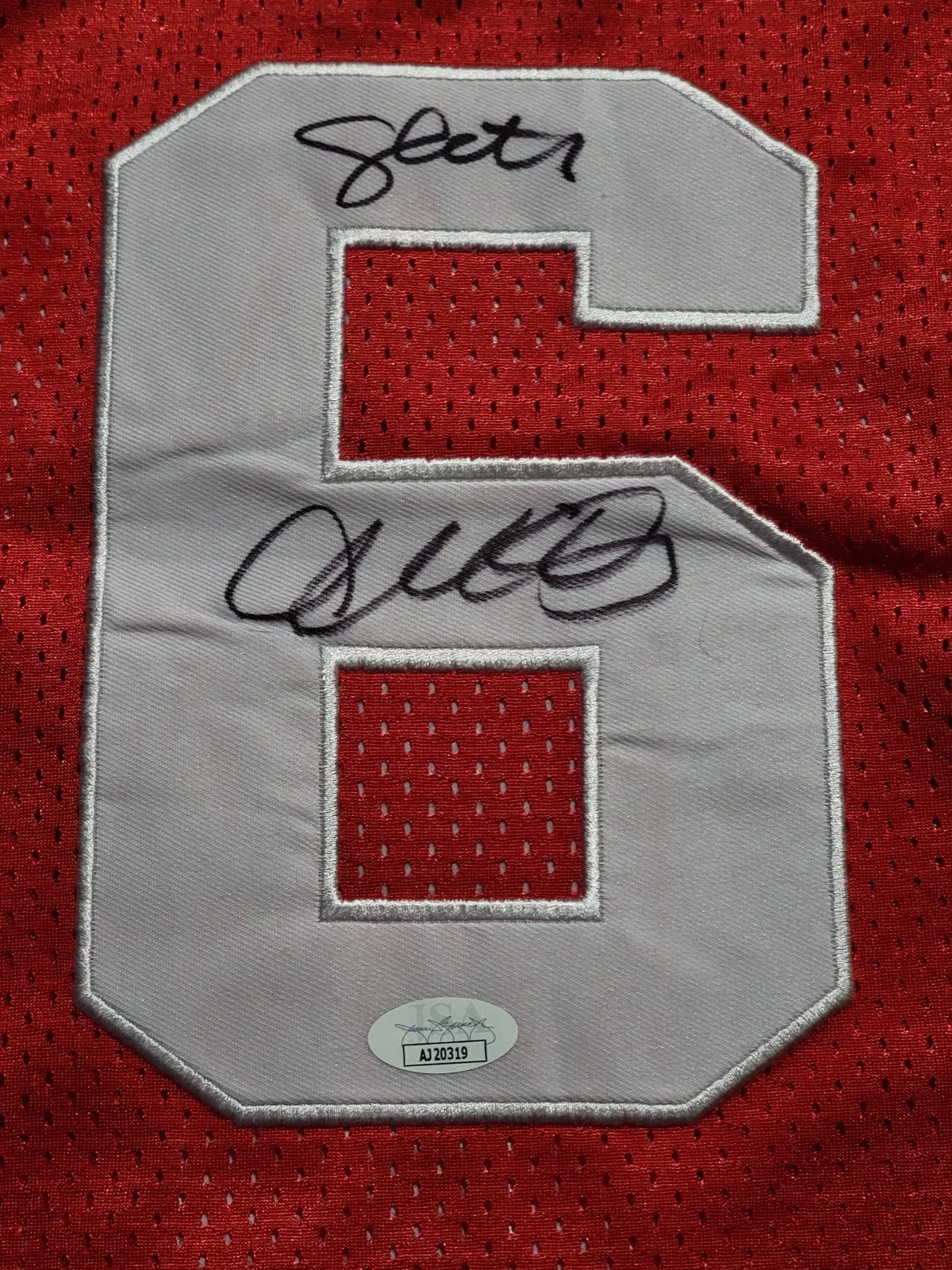 Mario Lopez — Mario Lopez Signed Saved By The Bell Bayside Tiger Football Jersey, image 2