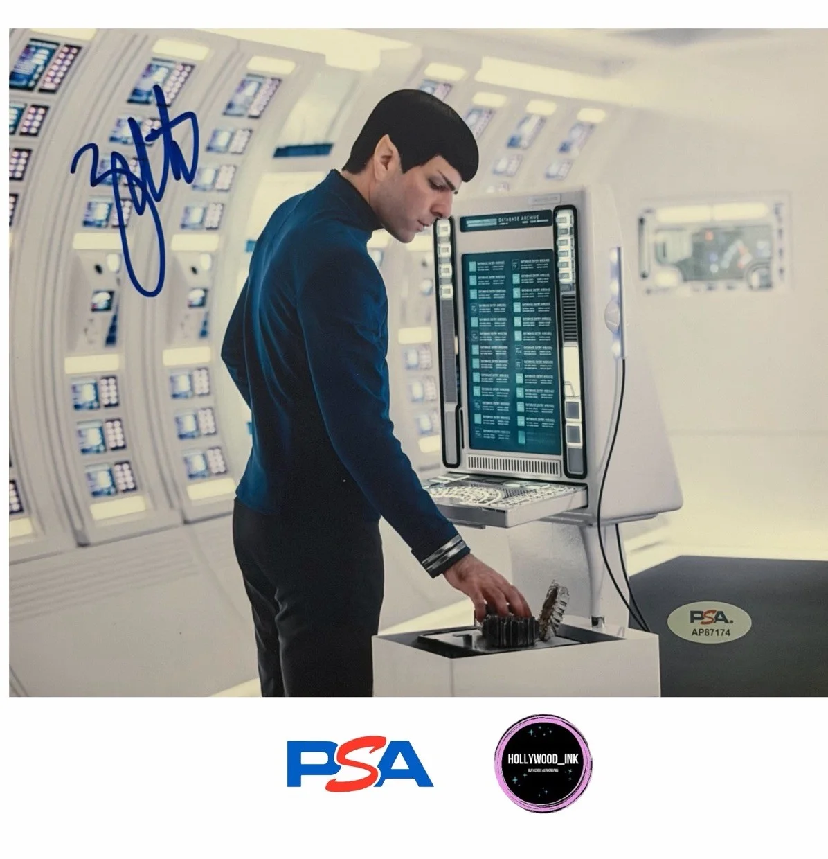 Zachary Quinto — ZACHARY QUINTO SIGNED 8x10 STAR TREK SPOCK PHOTO PSA COA AP87174