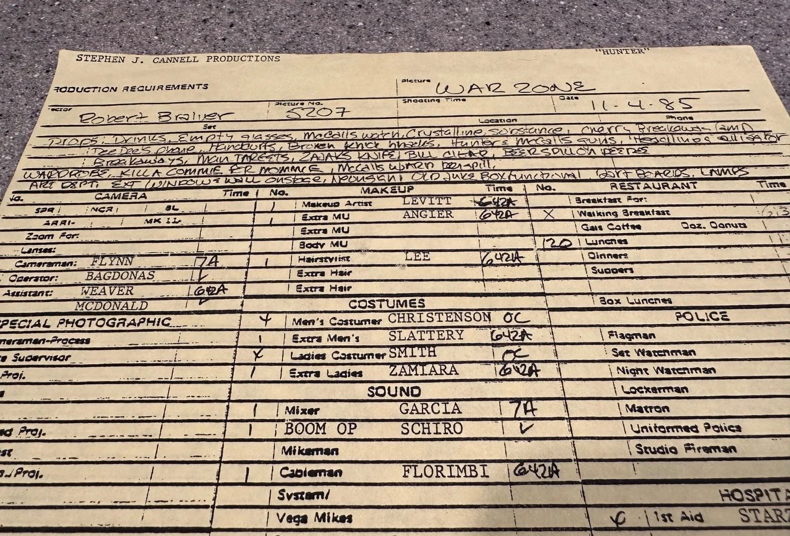 Fred Dryer, Stepfanie Kramer — 1985 Fred Dryer, Stepfanie Kramer SIGNED picture & rare HUNTER actor schedule, изображение 4