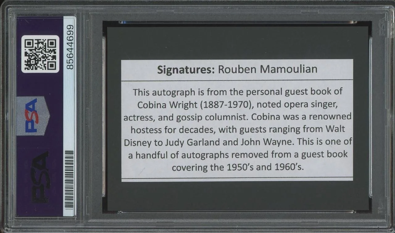 Rouben Mamoulian — ROUBEN MAMOULIAN autograph cut Director "Dr. Jekyll & Mr. Hyde" signed PSA/DNA, image 2