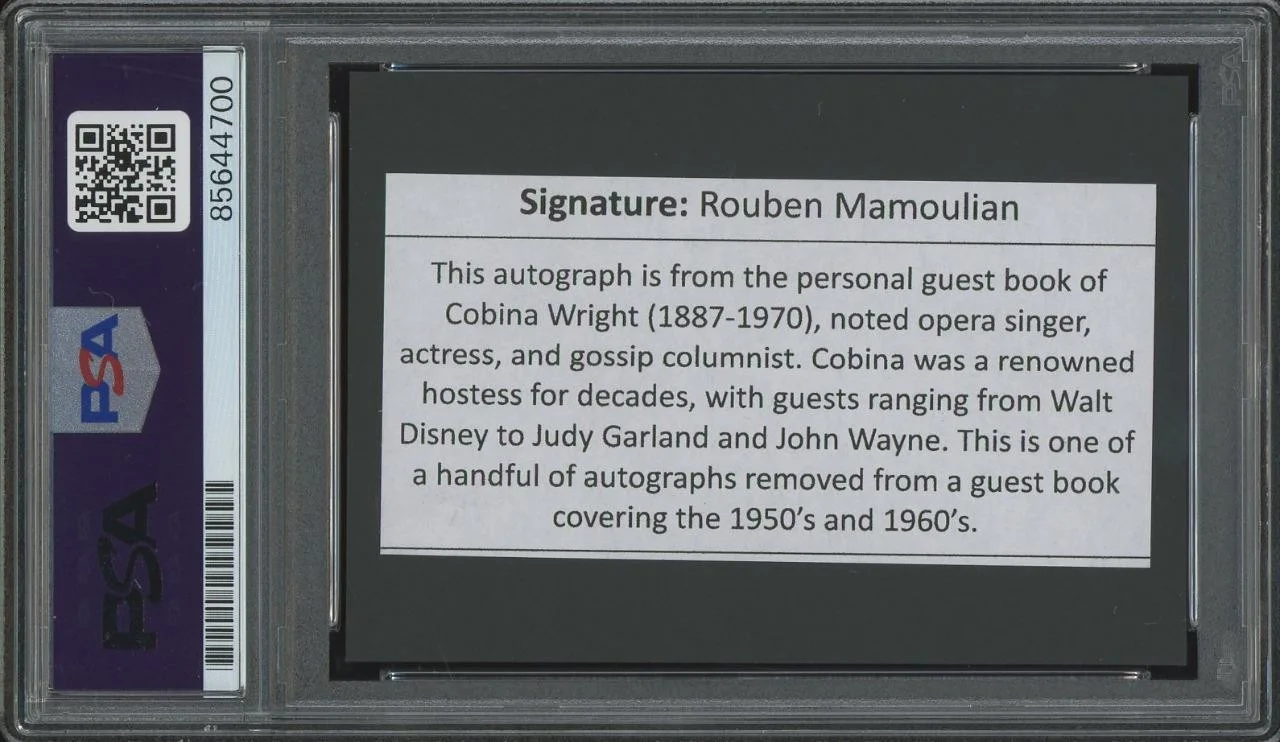 Rouben Mamoulian — ROUBEN MAMOULIAN (1897-1987) autograph cut Director "Becky Sharp" signed PSA/DNA, изображение 2