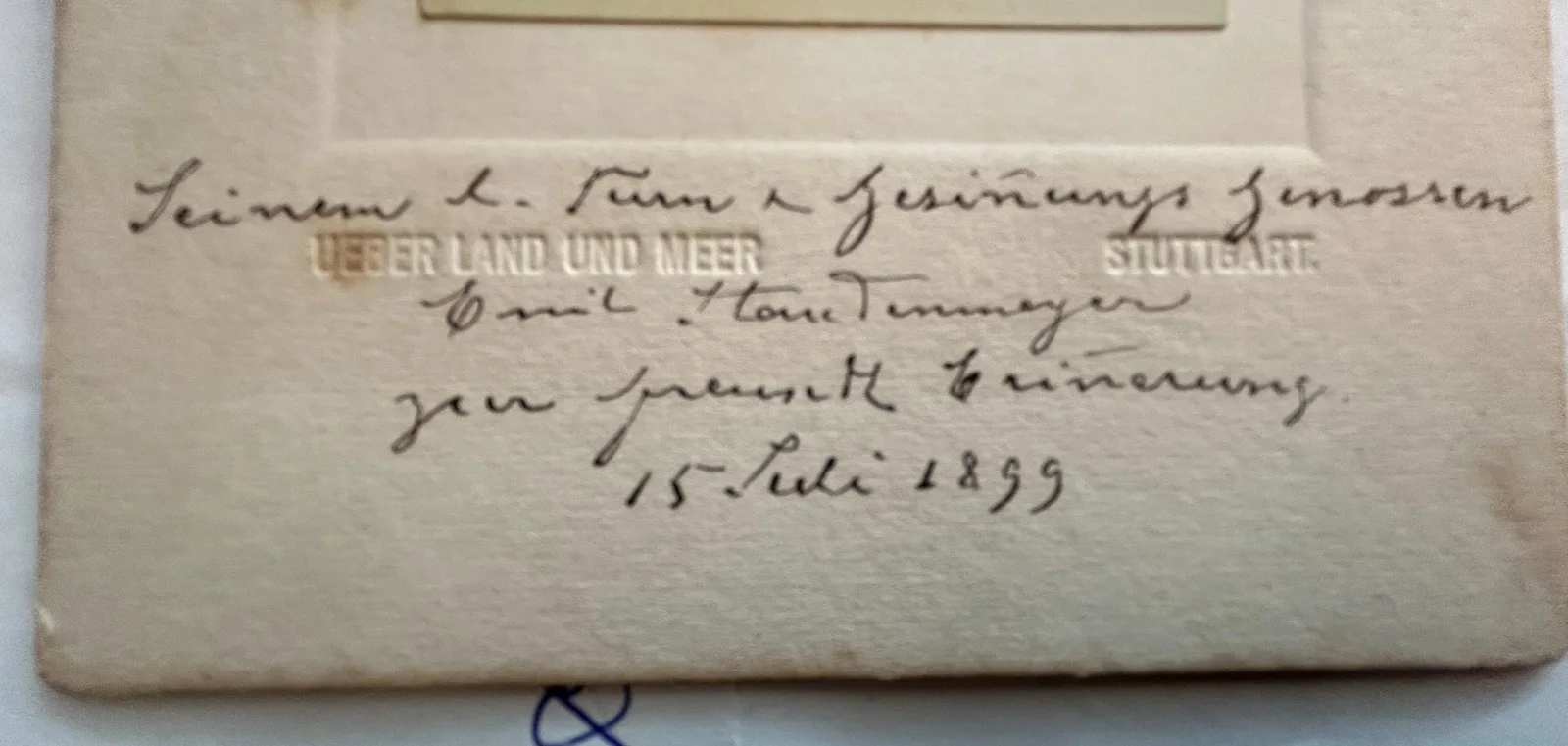 Emil Staudenmeyer Opera Baritone Singer Inscribed & Signed Cabinet Photo 1899, image 2