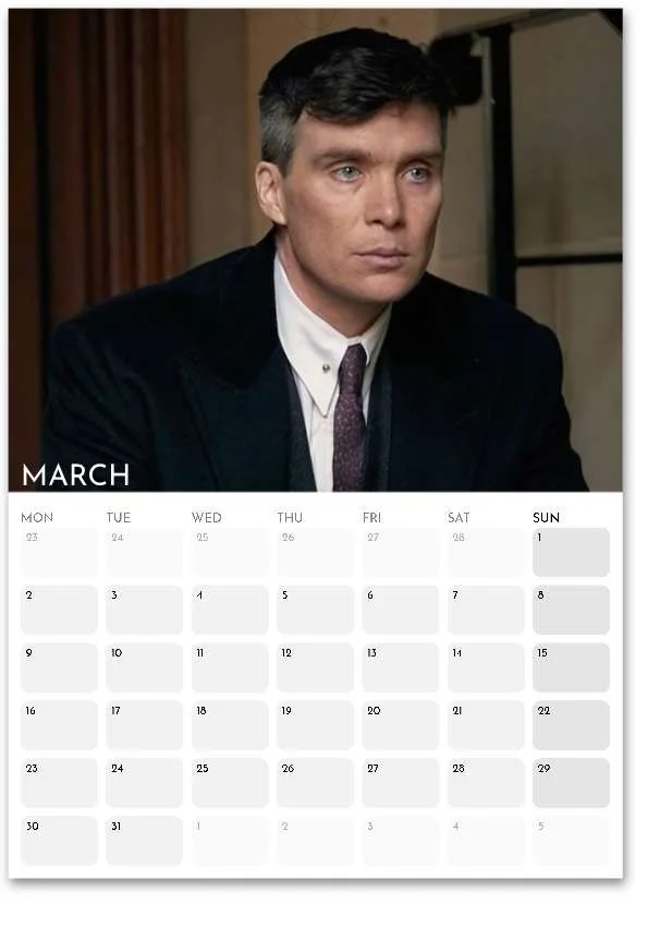 Cillian Murphy 2026 A3 Wall Calendar | Movie Fan | Custom Start Month, image 2