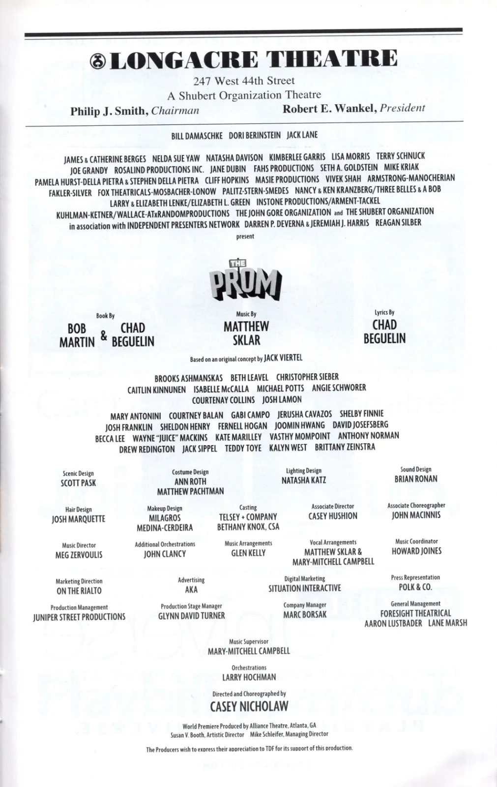 Cast — The Prom Signed Autographed Cast Playbill, image 2