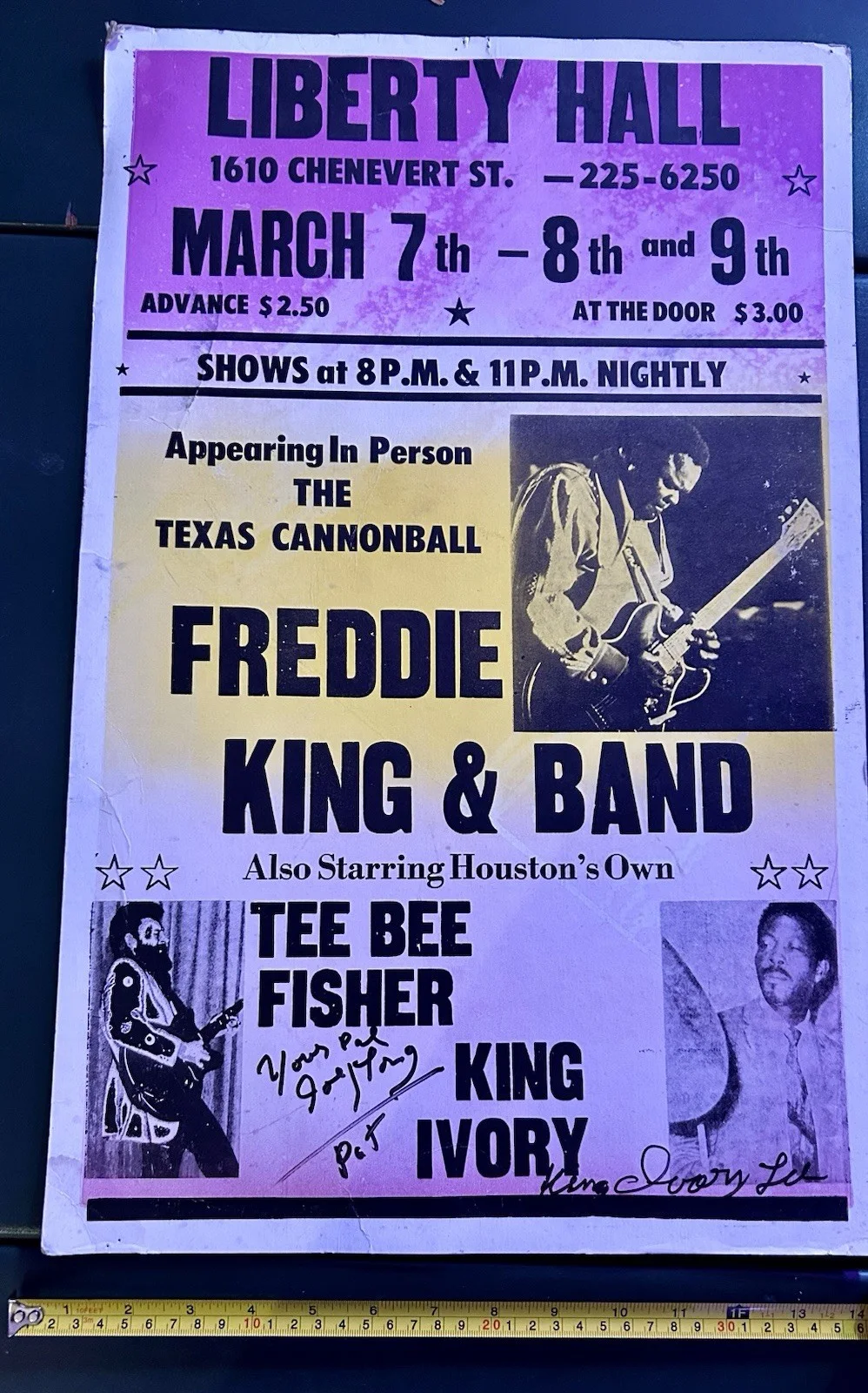 Vintage Poster- Freddie King - Autographed By King Ivory And Joey Long, image 4